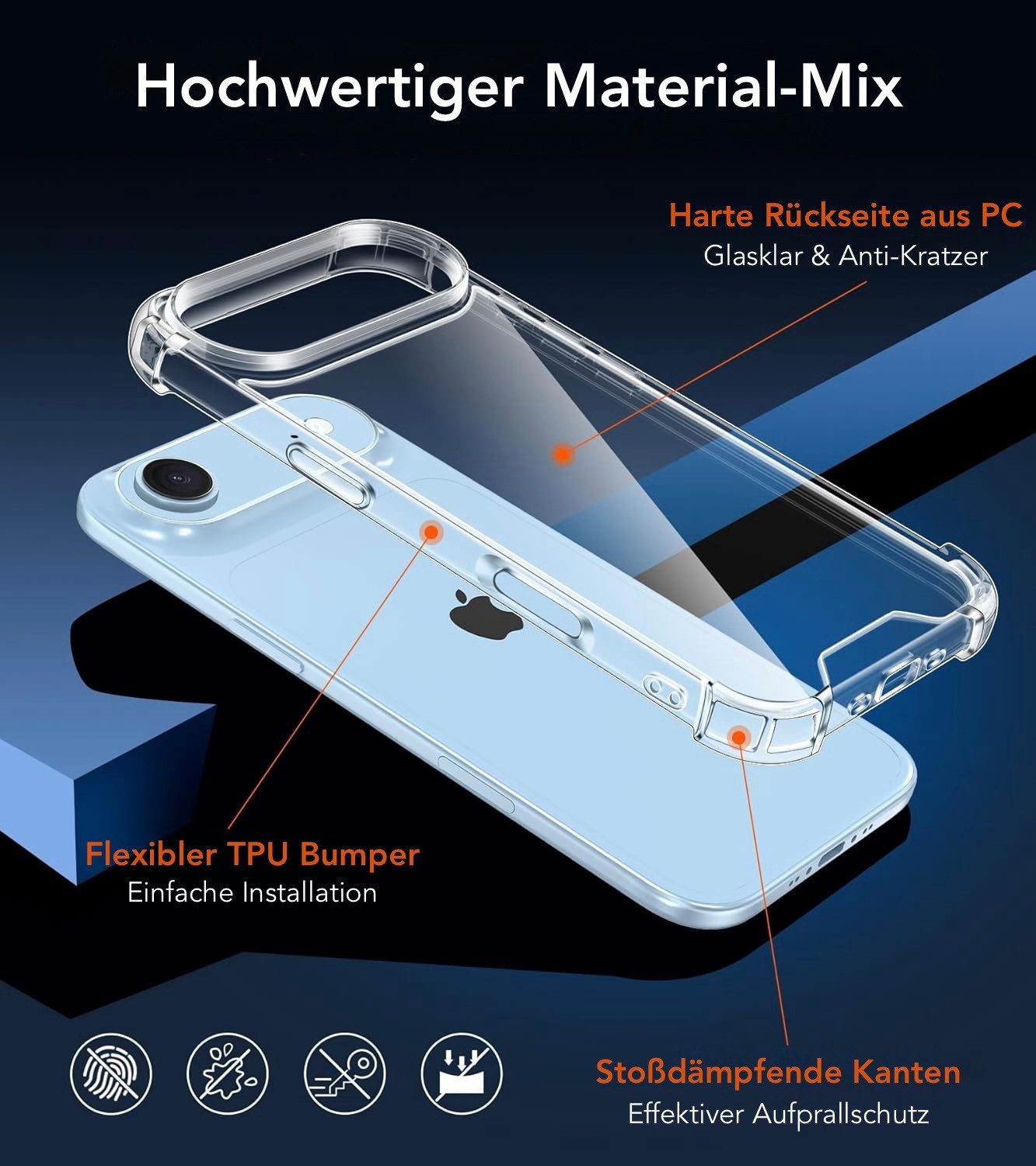 AVANA Handyhülle für iPhone 17 / Pro / Air / Pro Max Hülle Schutzhülle Klar Bumper, Case, Cover, Durchsichtig, Transparent
