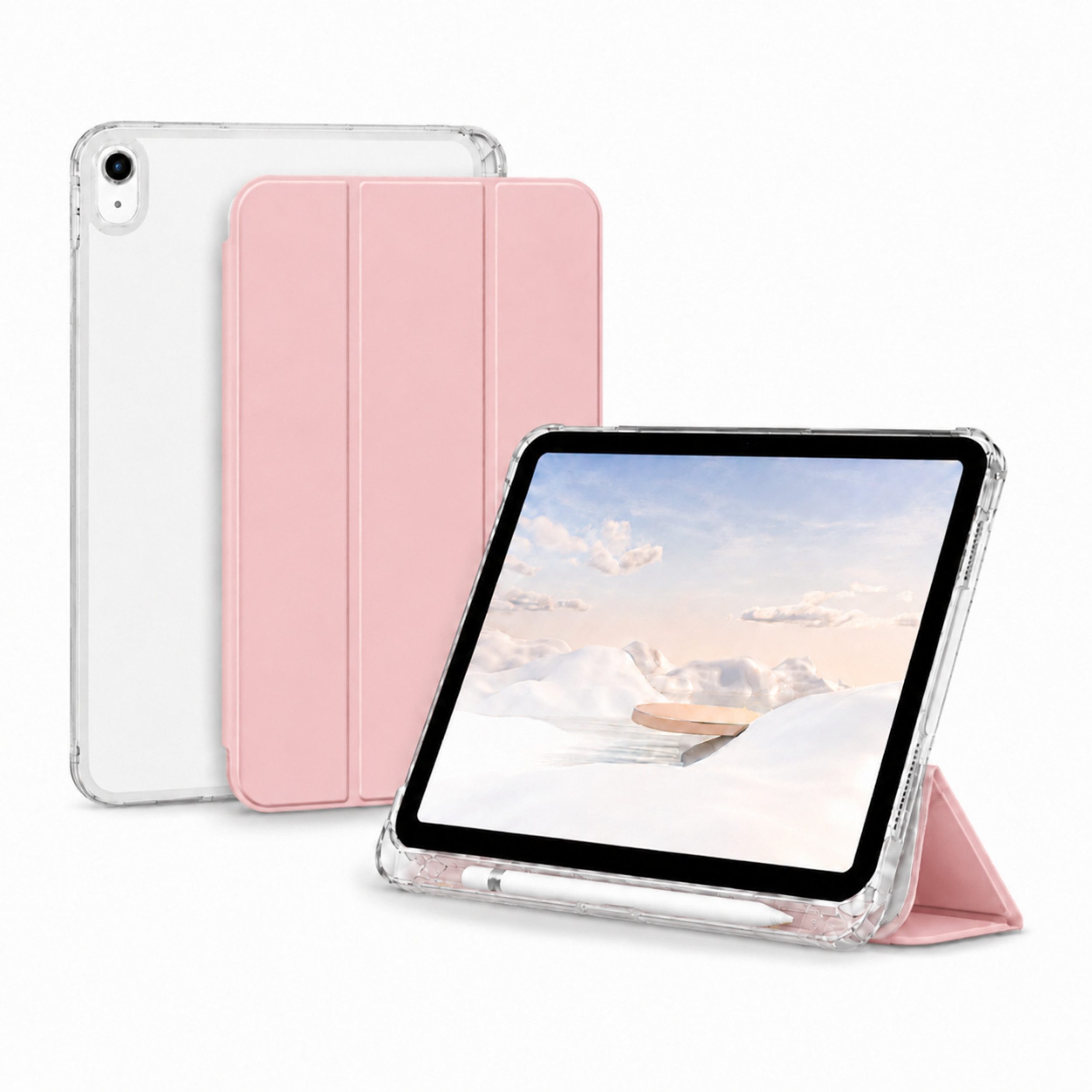 PlugUp Tablet-Hülle iPad Air 13 Zoll M4/M3/M2 (2026/2025/2024) mit Stifthalter 13 Zoll, iPad Air Hülle mit Stifthalter, dünn & transparente Rückseite