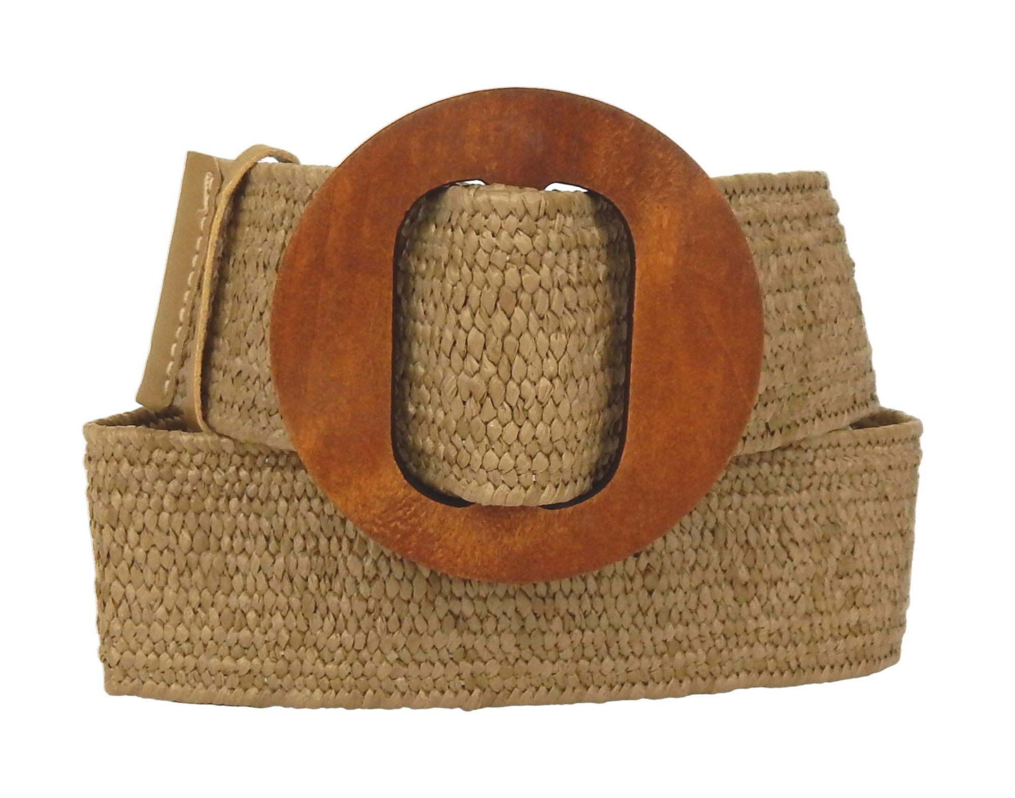 Ella Jonte Flechtgürtel Stretchgürtel mit Holzschnalle im Boho Ibiza Style günstig online kaufen