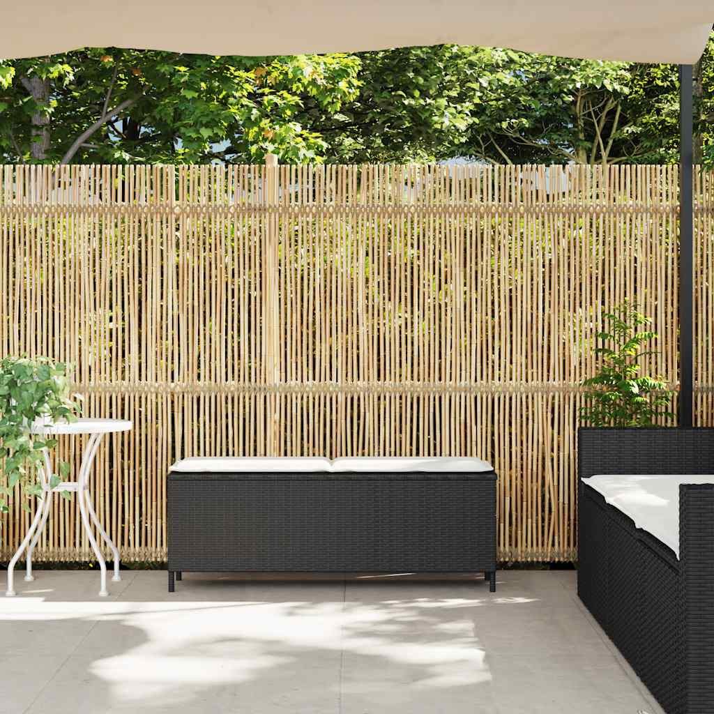 vidaXL Gartenbank Gartenbank mit Kissen Schwarz 110x30x40,5 cm Poly Rattan (1-St)
