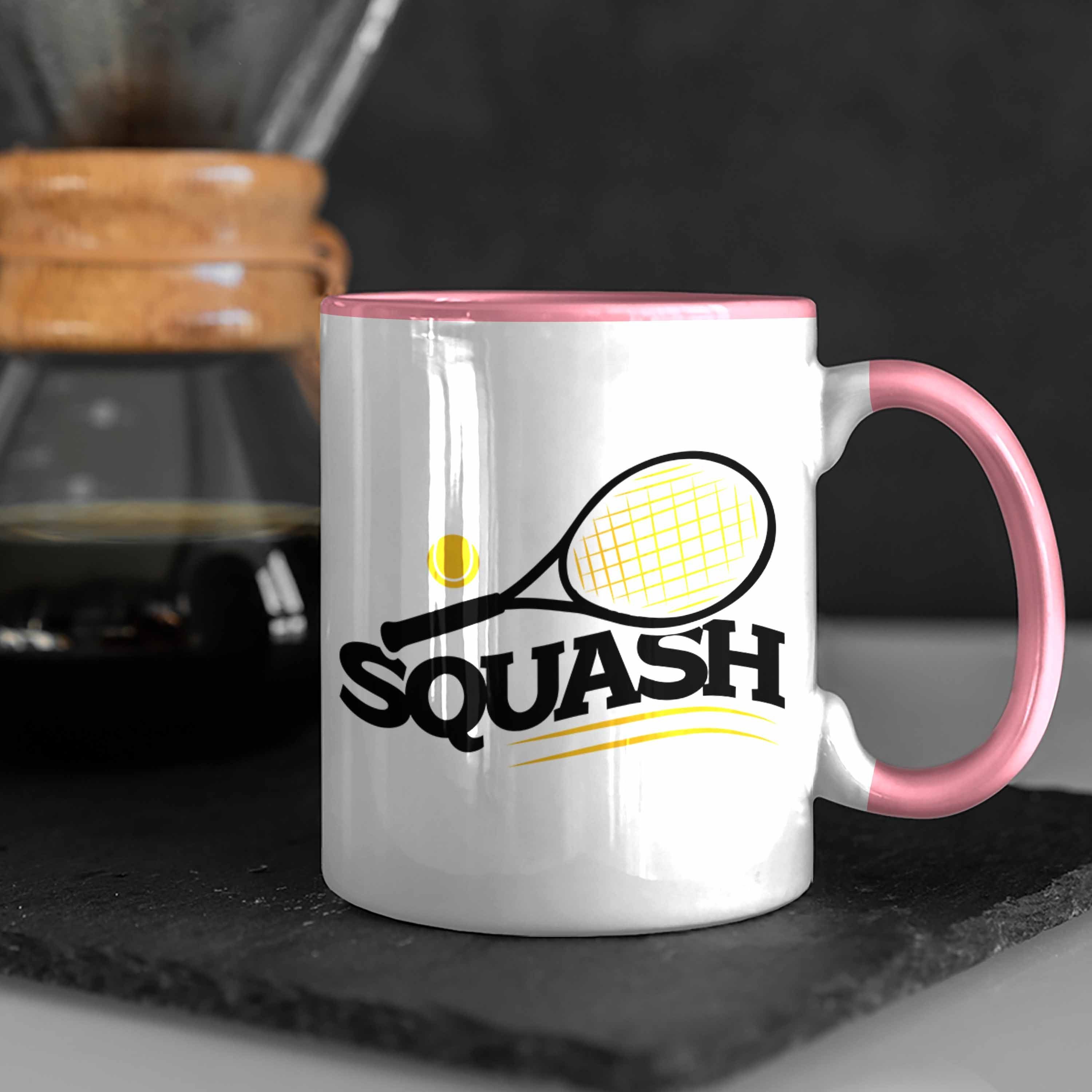 Squash-Tasse für Squash-Spieler Rosa Tasse Geschenk Trendation Lustige