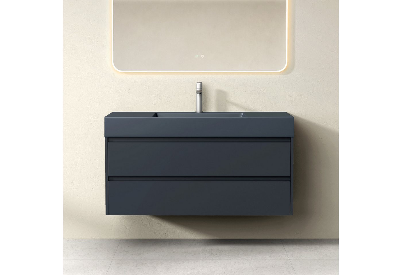 Mai & Mai Badmöbel-Set Badezimmermöbel 120cm Waschbecken Waschtisch mit Unterschrank Deep