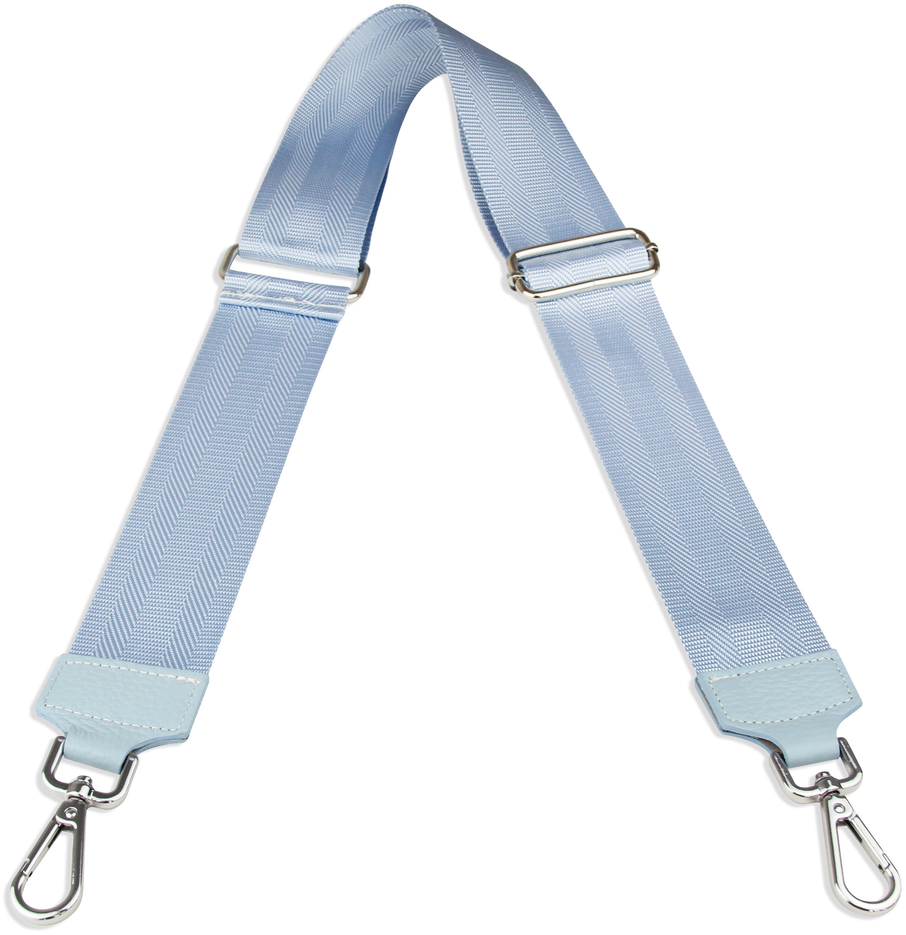 Frentree Schulterriemen MADE IN ITALY, 5cm breiter Schultergurt für Taschen, verstellbarer Gurt, Muster: Einfarbig Hellblau
