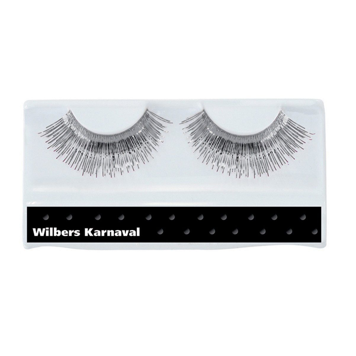Metamorph Bandwimpern Lametta Wimpern silber, Breit gefächerte Fake Lashes im Metallic-Look