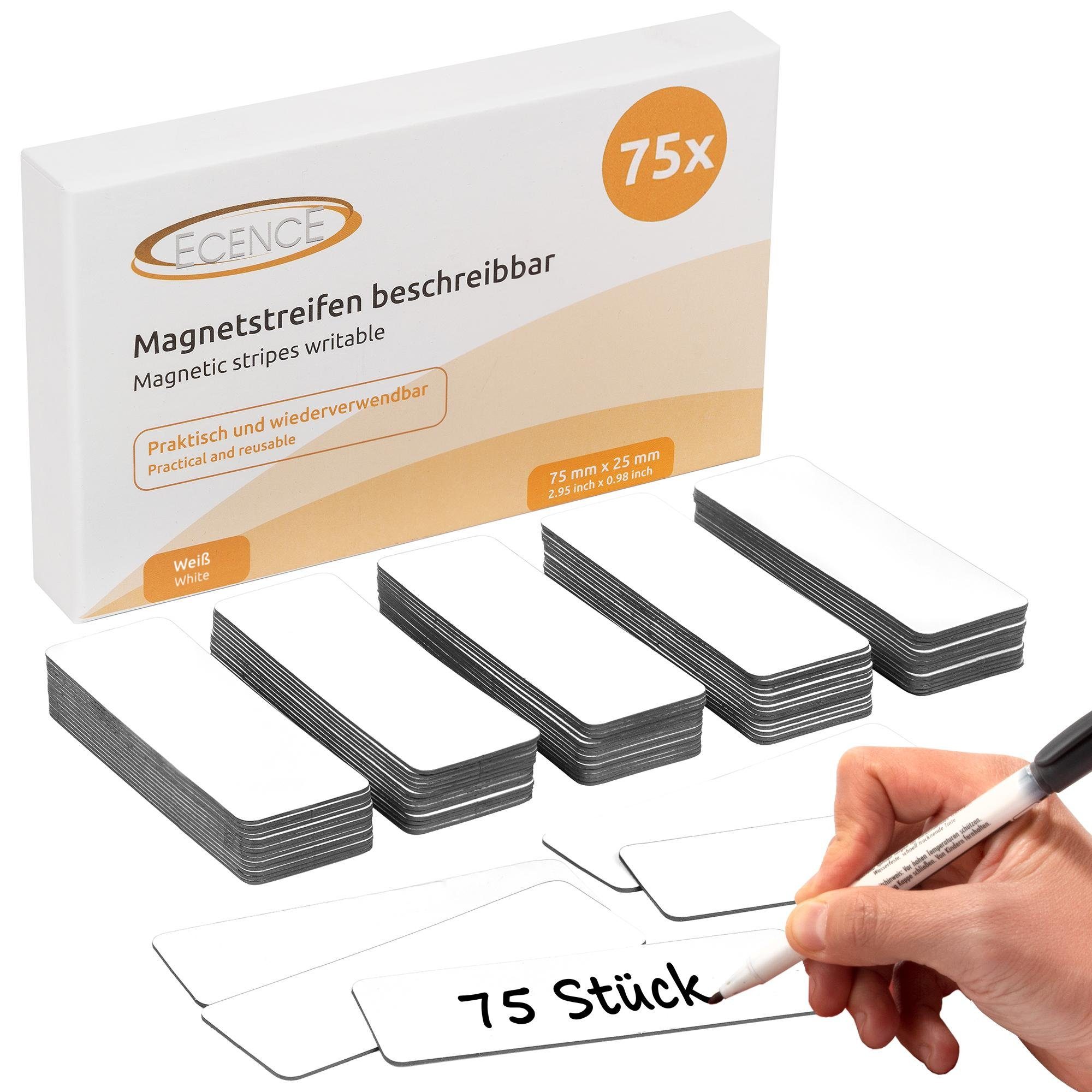 Magnet 75 Magnetstreifen beschreibbar Etiketten Magnete