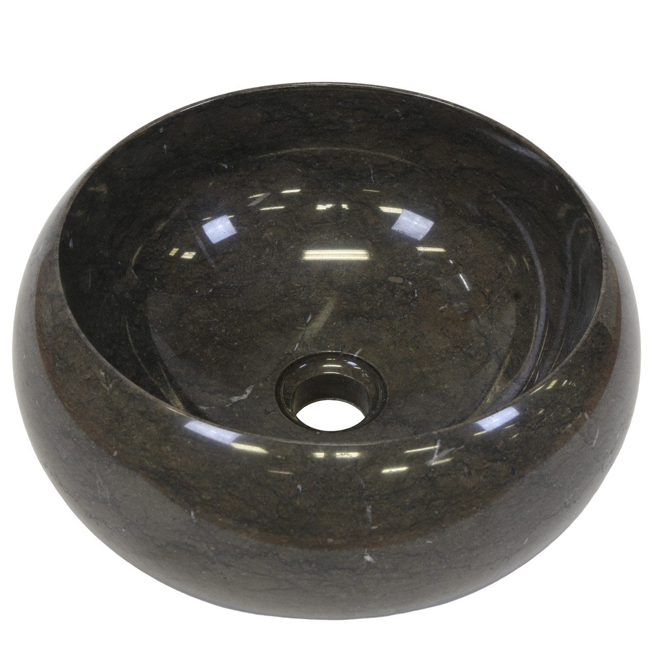 Casa Moro Waschtisch Marmor Waschbecken Cosima Schwarz (für Badezimmer Gäste-Bad Indonesisches), Handgemacht, MW403515