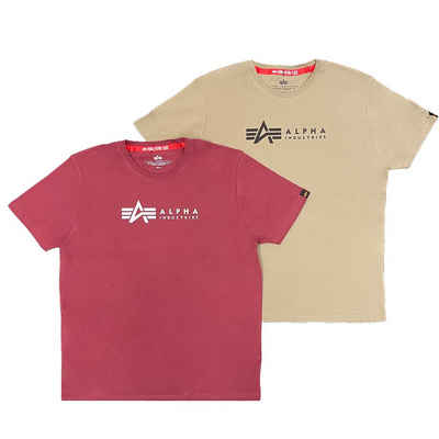 Alpha Industries T-Shirt »Alpha Industries Herren T-Shirt Label 2 Pack« (2-tlg)