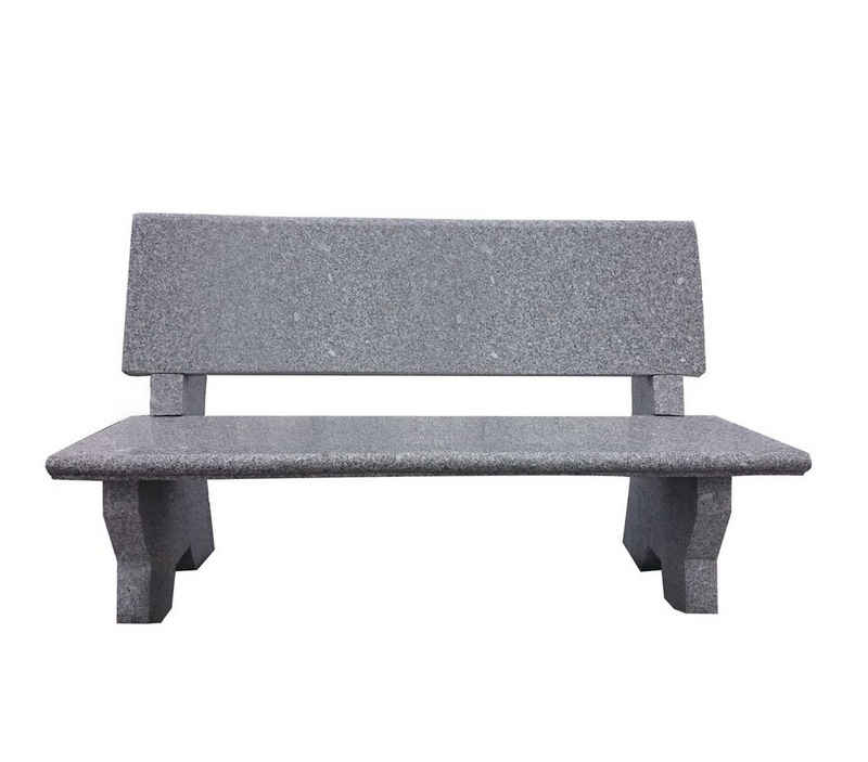 Dehner Gartenbank 2-Sitzer, 120 x 50 x 75 cm, Granit, robuste und klassisch schöne Sitzbank aus Granit