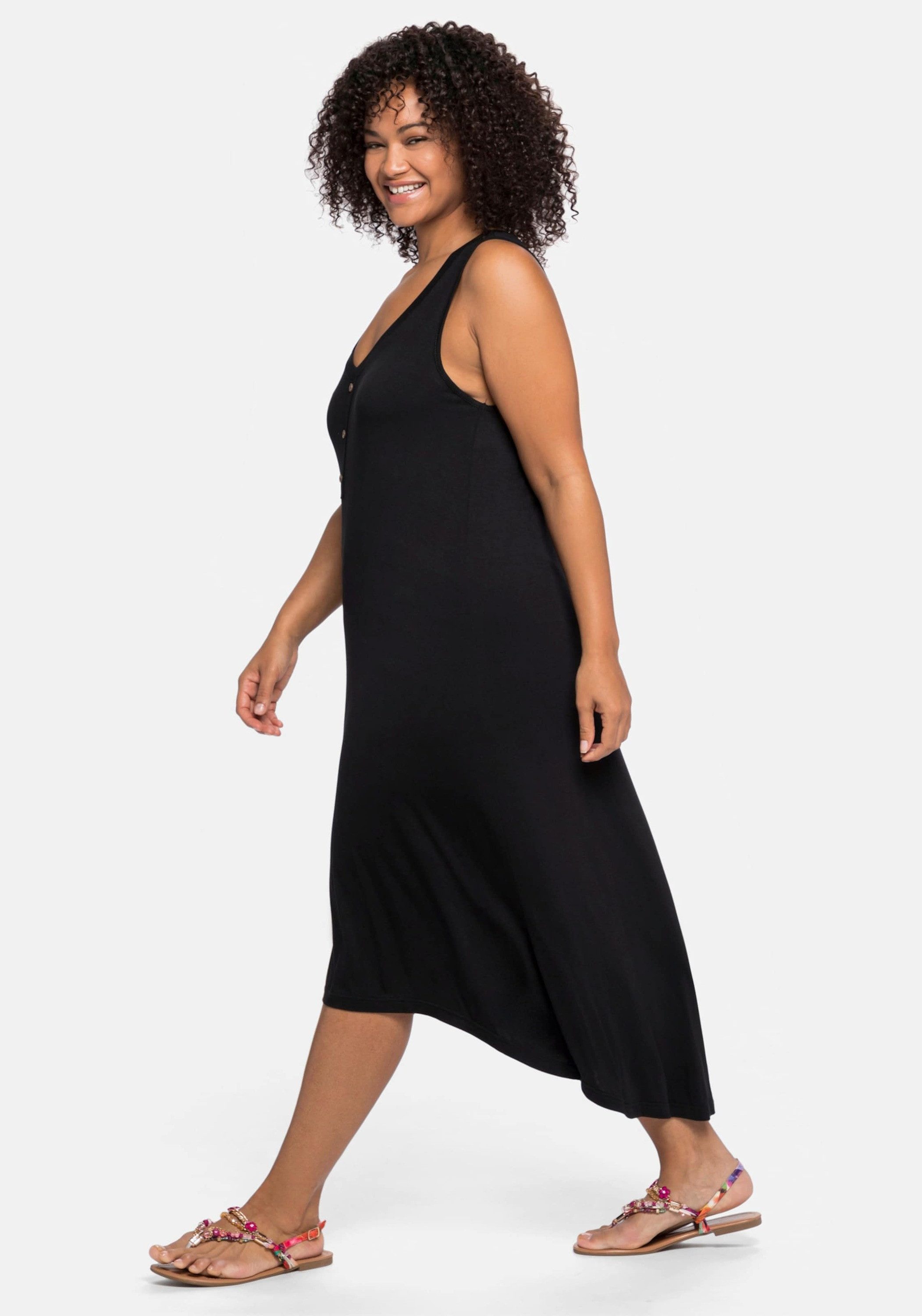 Sheego Strandkleid Strandkleid Langarm