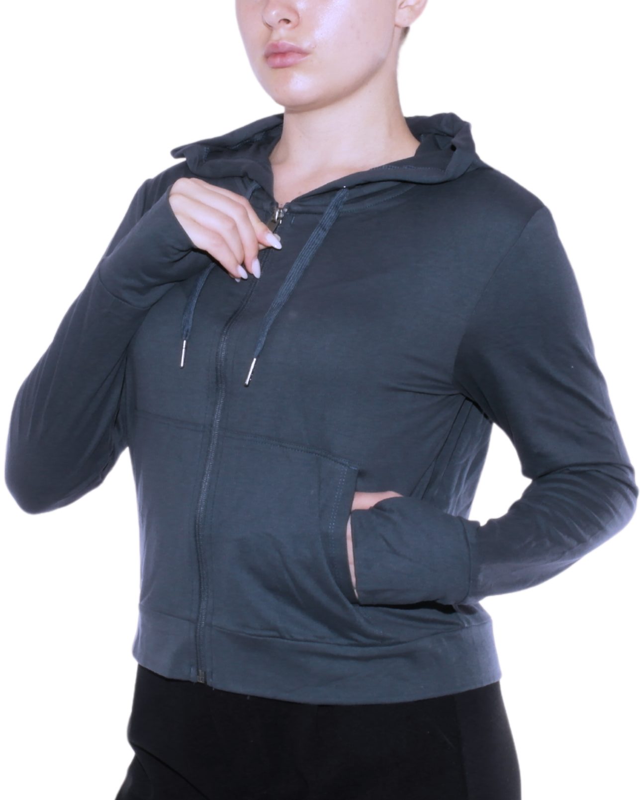 YESET Funktions-Kapuzensweatjacke Sport Sweatshirt Jacke Kapuze Reißverschluss YCA17 mit Daumenschlaufen
