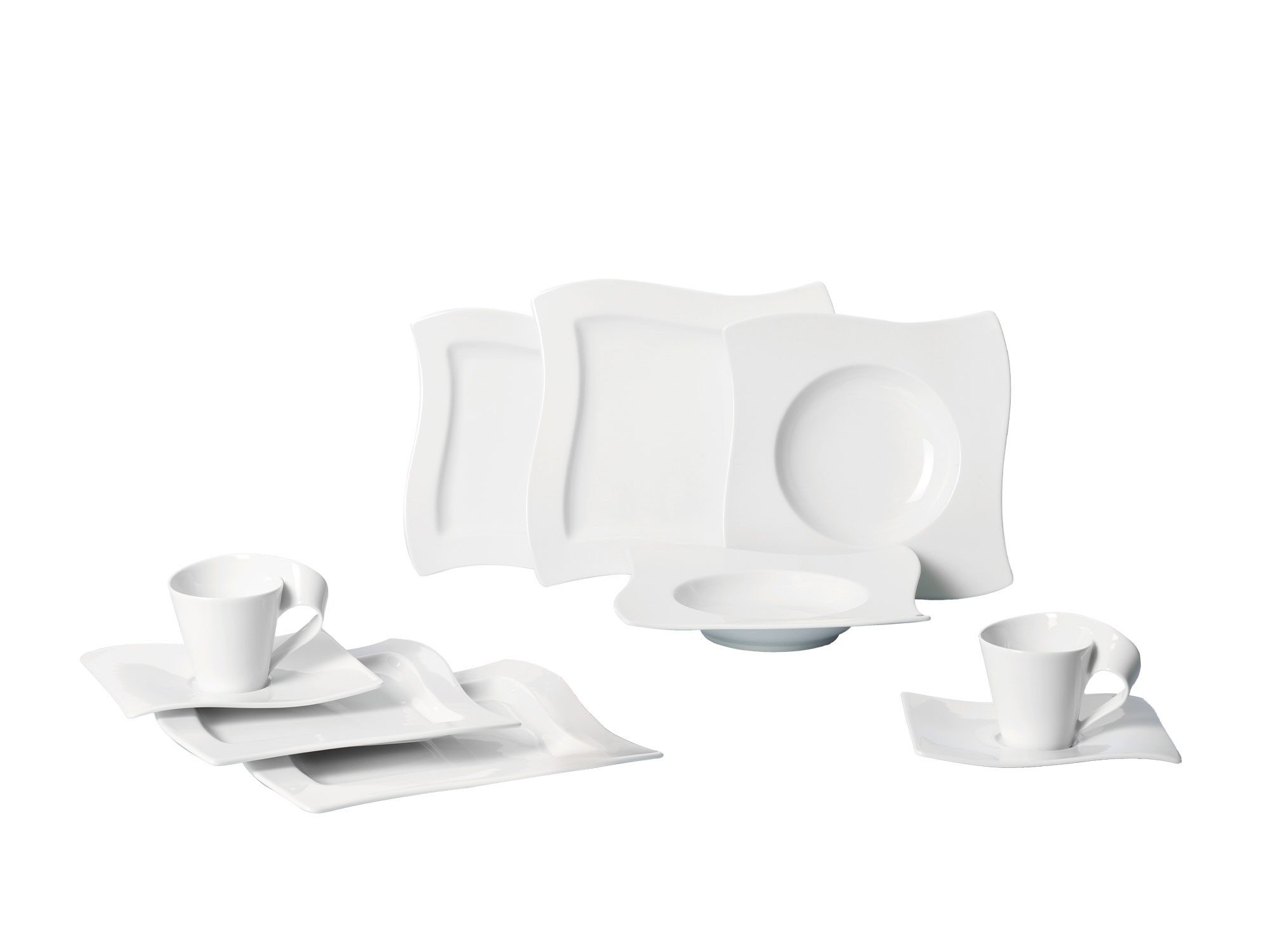 Villeroy & Boch Geschirr-Set Basic-Set 30-tlg. NewWave, 6 Personen, Premium Porcelain, 30 Teile, für 6 Personen