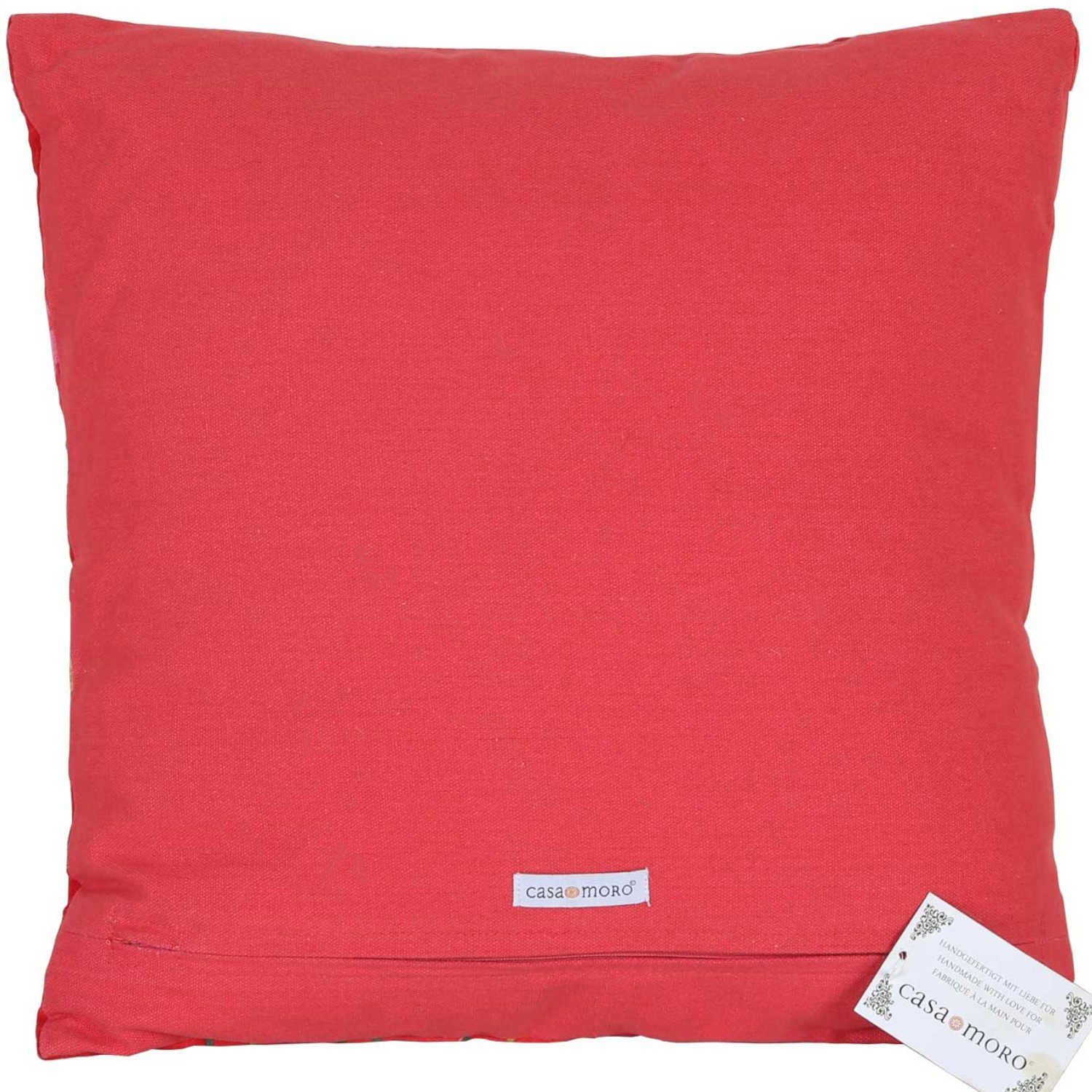 Casa Moro Dekokissen Boho Chic Kissen Livia 40x40 Blumen bestickt mit Füllung, Dekokissen mit Stickerei