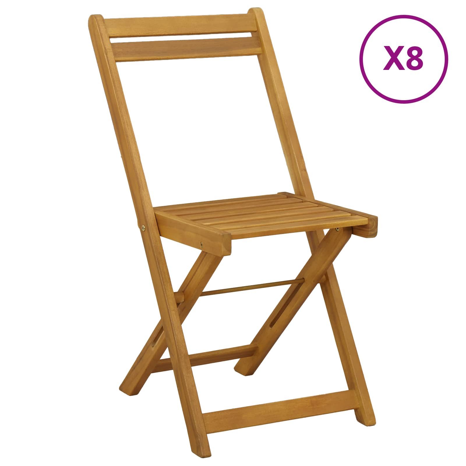 vidaXL Gartenstuhl Außen Bistro-Stühle 8 pcs Natur 40 x 53 x 80 cm (8 St)