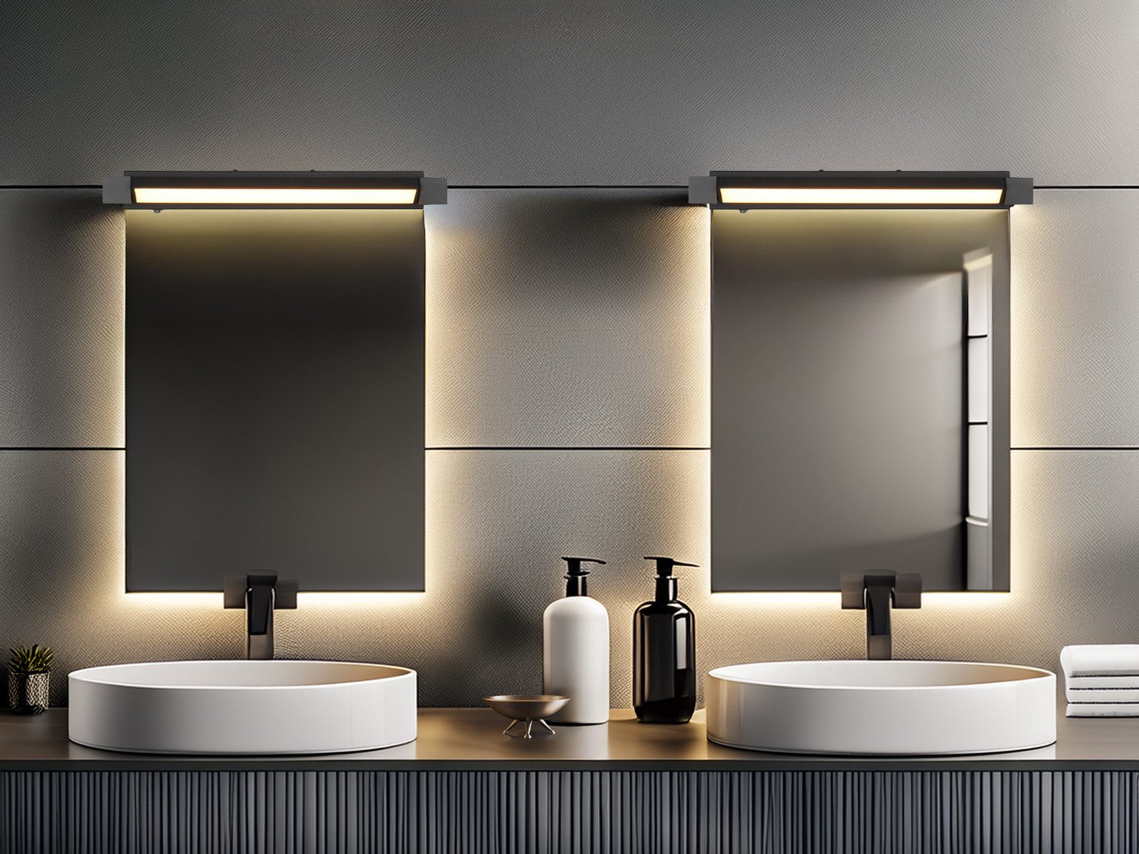 TRIO Leuchten LED Spiegelleuchte, Dimmfunktion, LED fest integriert, warmweiß, neutralweiß, 2er SET Wand-leuchte, Bad-lampe für Badezimmer-spiegel, Breite 50cm