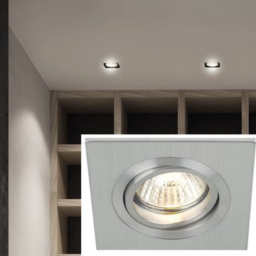 etc-shop LED Einbaustrahler, Leuchtmittel inklusive, Einbau Decken Lampe Wohnraum Strahler ALU Leuchte FERNBEDIENUNG im Set