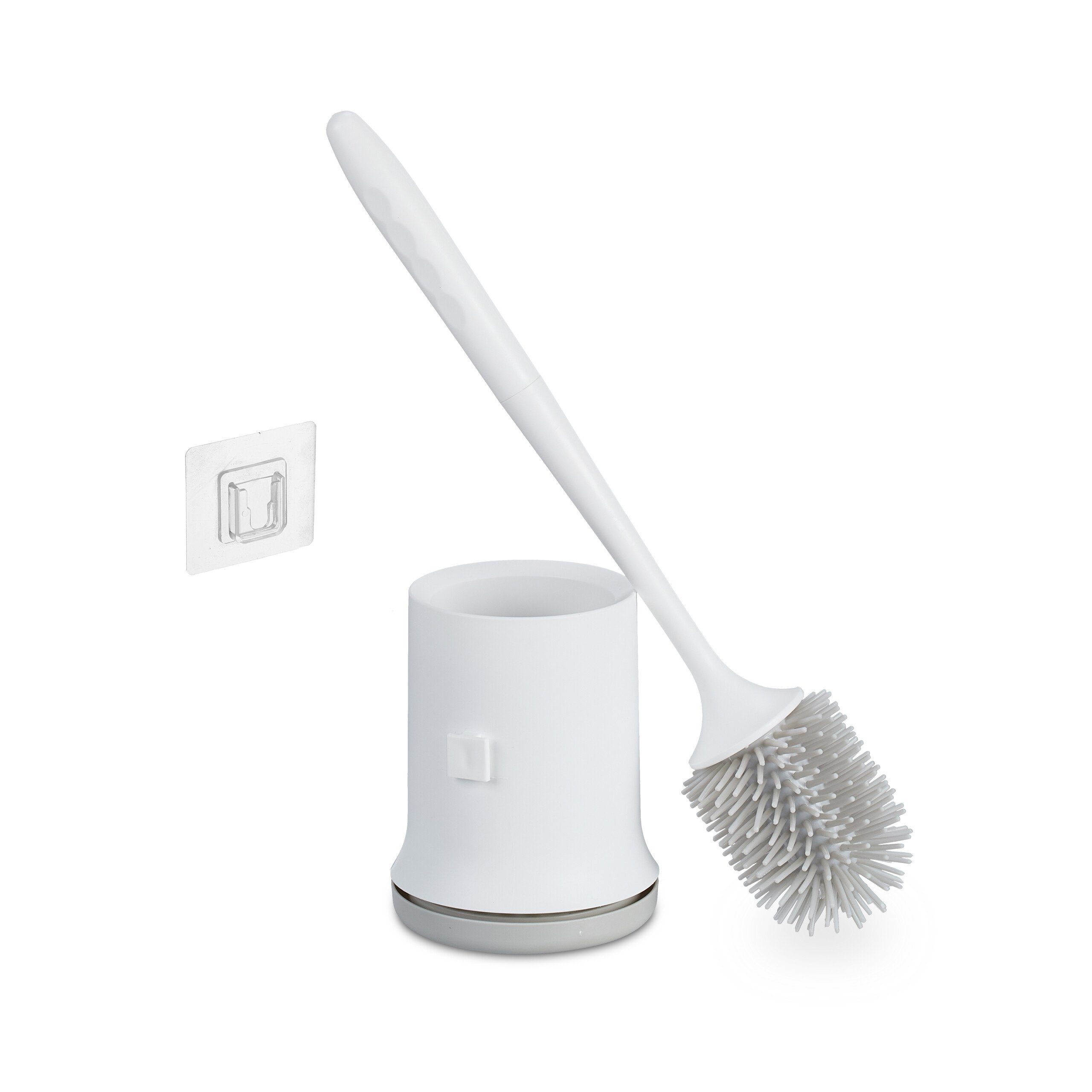 relaxdays WC-Reinigungsbürste Toilettenbürste mit Wandhalterung, Gäste-WC, Badezimmer, (3-tlg)