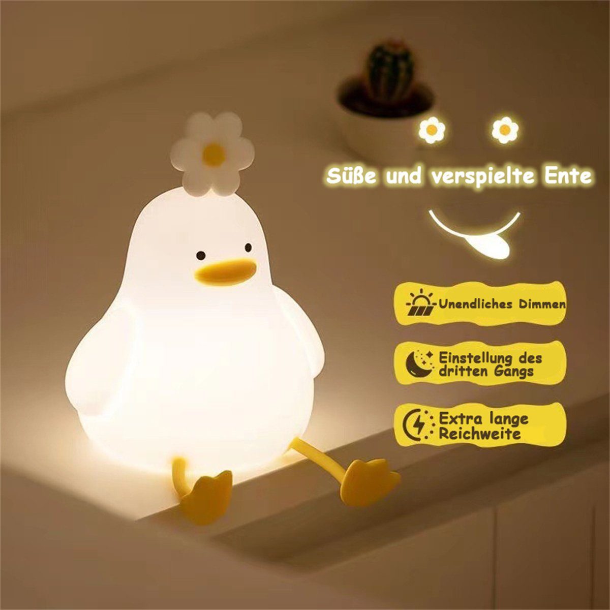 carefully selected Nachtlicht Ente Nachtlicht Weihnachtsgeschenk LED Kinder Silikon W Nachtlicht 1,5
