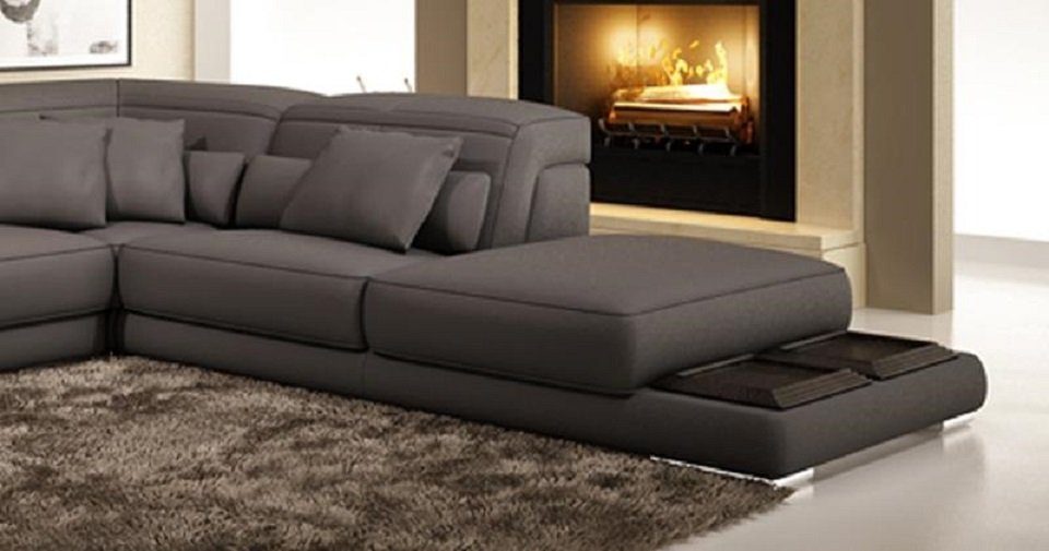 JVmoebel Ecksofa, Ecksofa Ecksofa Couch L-Form Polster Sofa Textil Design Sofas Leder