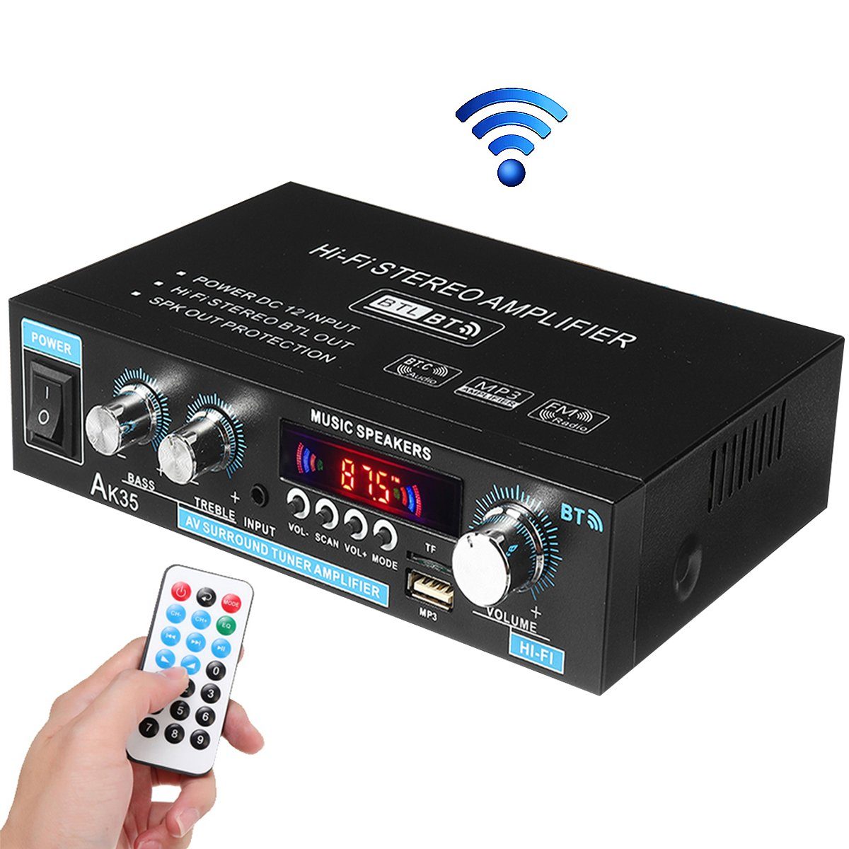 Digital bluetooth Amplifier) Audio Insma Stereo Verstärker 600W Audioverstärker HiFi (2-Kanal