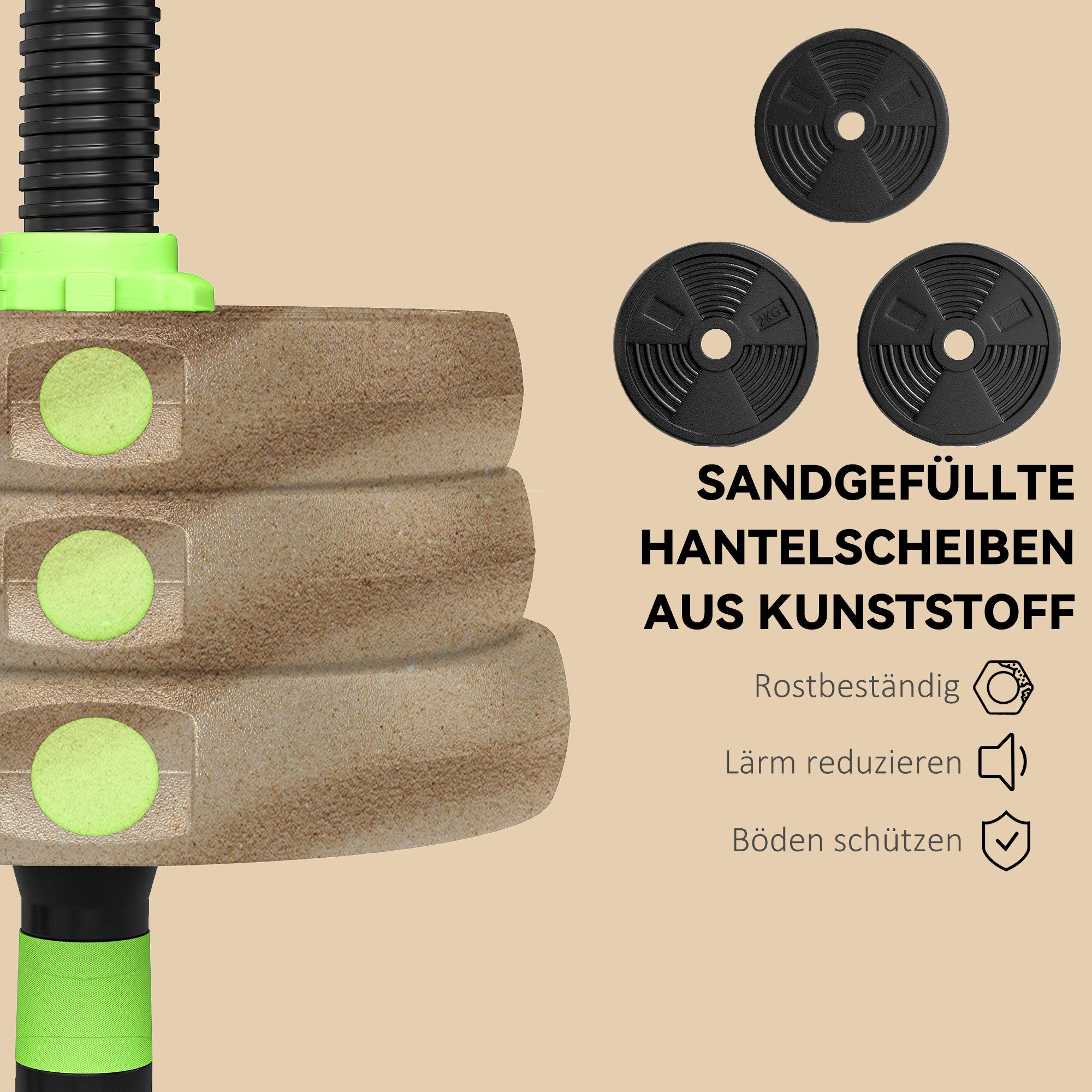 furnicato Hantel Hantelset verstellbar 25 KG Kurzhantel Set Kurzhanteln Langh