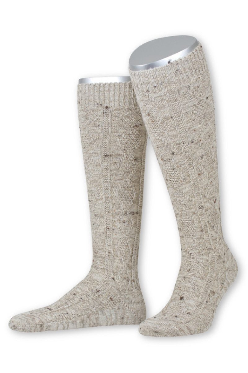 Trachtensocken Trachten Kniestrümpfe - L5623L - beigemeliert, braunmeliert
