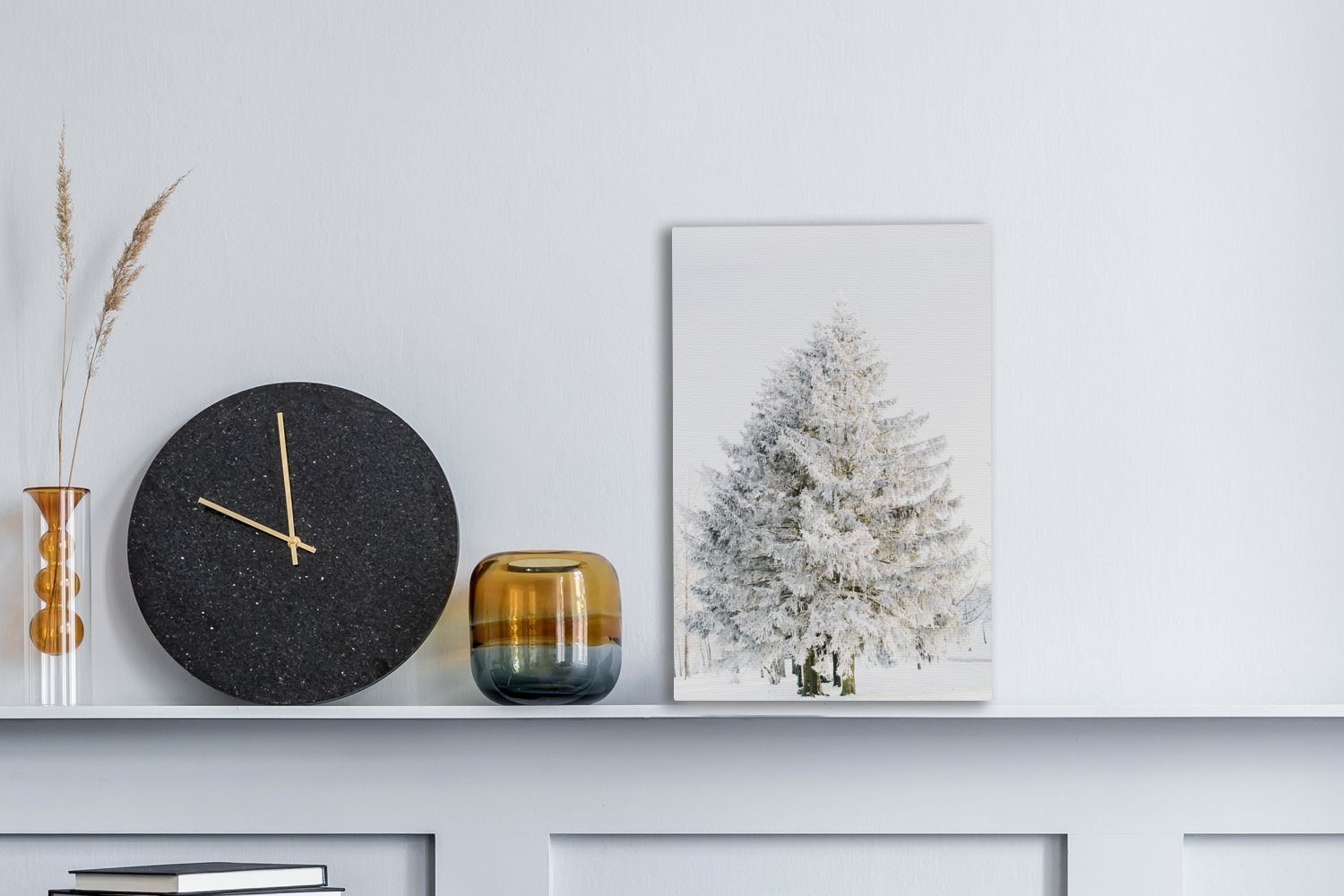 OneMillionCanvasses® Leinwandbild Winter - Baum - Schnee - Kiefer - Weiß, F günstig online kaufen