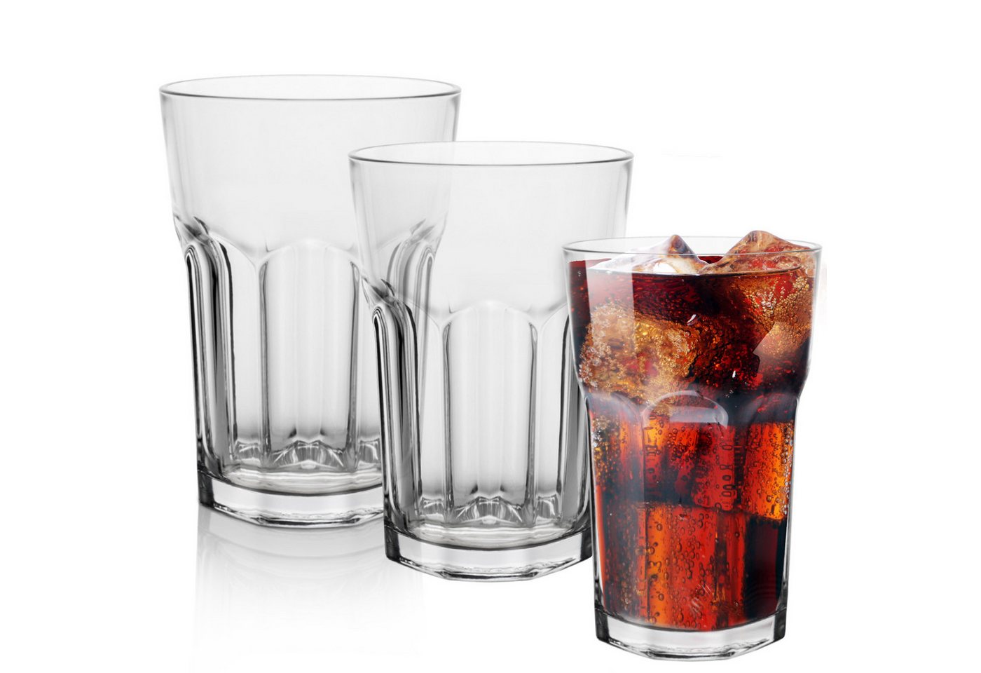 KONZEPT Gläser-Set Wassergläser Set 270/350/410 ml, Trinkgläser Set, Gläser Set Stapelbar, 6-tlg., 6-tlg, 270 ml, Perfekt für Saft, Cocktails, Latte Macchiato