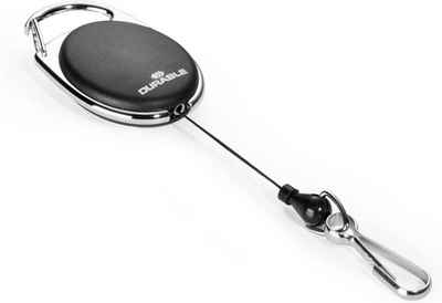 DURABLE Schlüsselanhänger DURABLE Ausweishalter mit Jojo, oval, schwarz