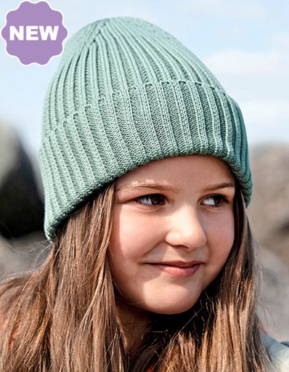 Beechfield® Strickmütze Kinder Winter Beanie (3 - 7 Jahre) aus Bio Baumwolle (2er Pack) (Spar-Set, 2er Pack) aus Bio-Baumwolle