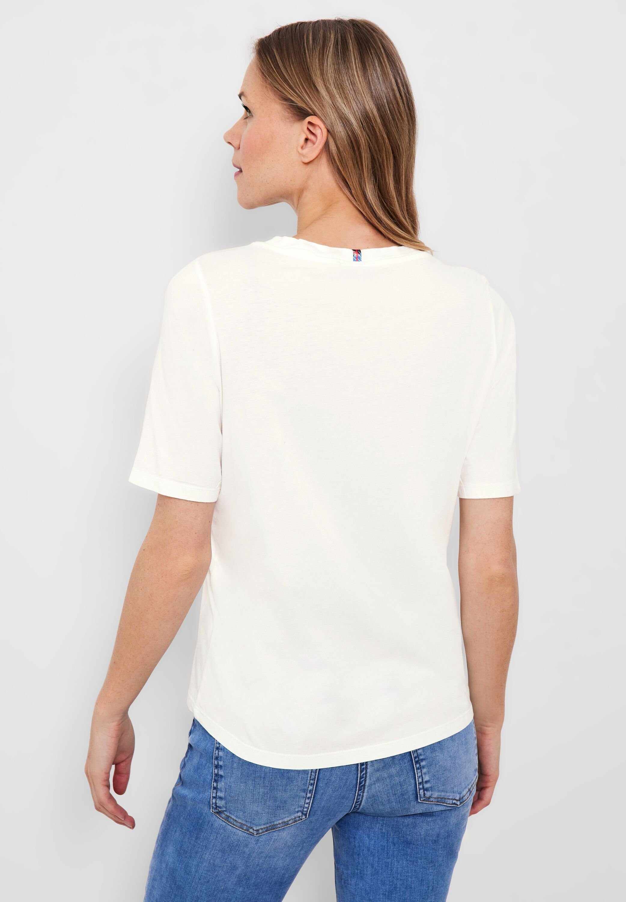in white Nicht (1-tlg) Cecil mit Blumen T-Shirt vanilla Whit Vorhanden Cecil T-Shirt Vanilla Fotoprint