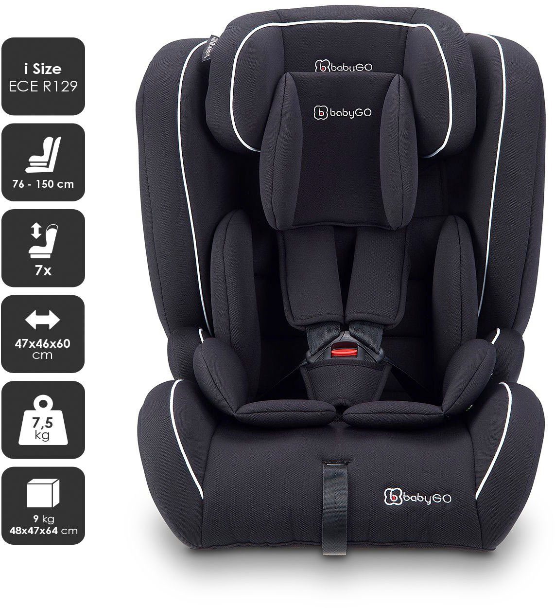 BabyGo Autokindersitz FreeFix Isize, ab: 76 cm, bis: 150 cm, für Körpergröße von 76-150 cm