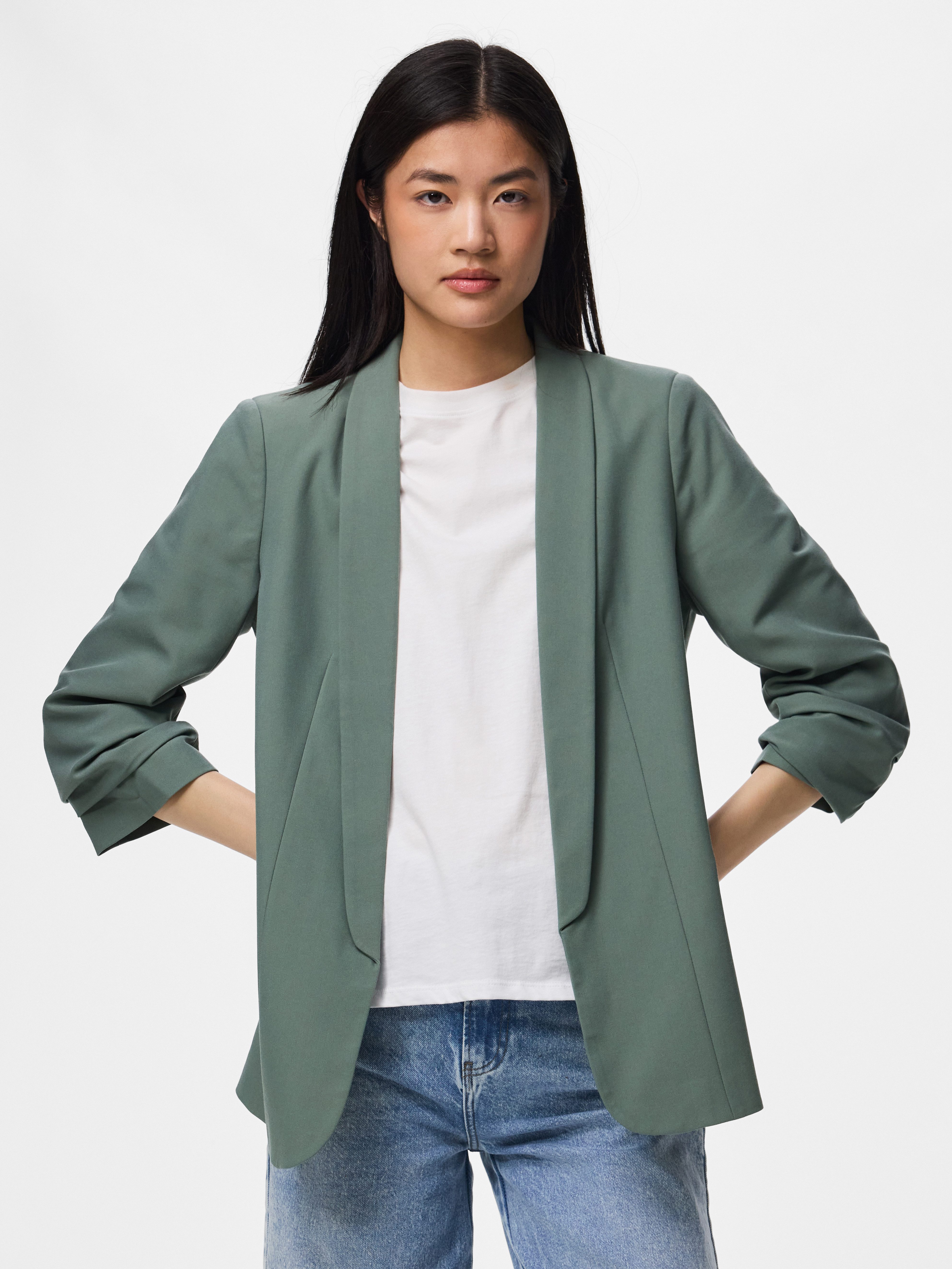 Pieces Blusenblazer PCBOSELLA 3/4 BLAZER NOOS Materialmix, regular fit