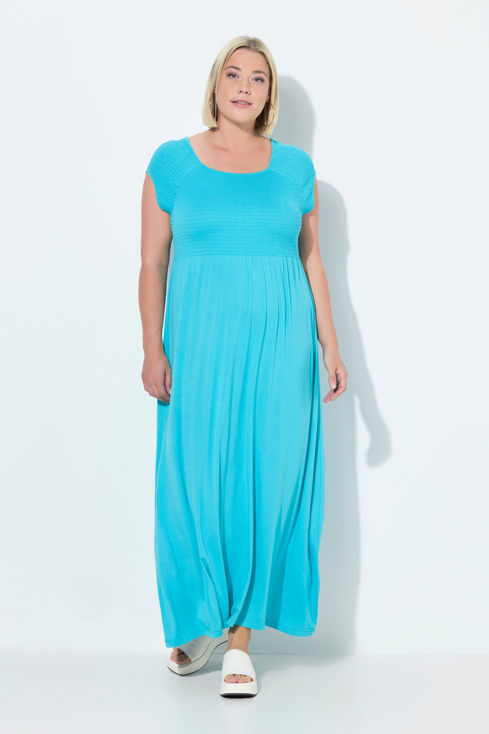 Ulla Popken Maxikleid Kleid A-Linie gesmokt günstig online kaufen