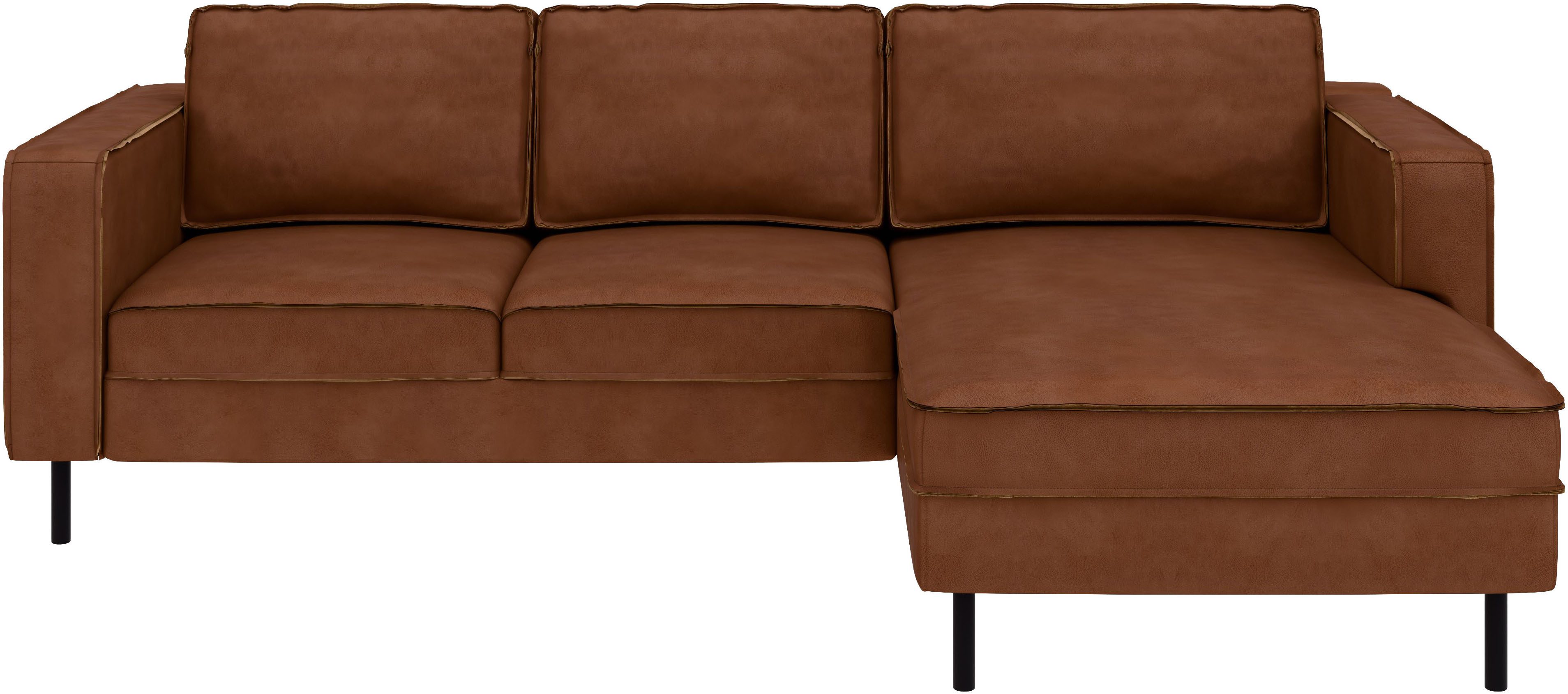Home affaire Ecksofa Watkins, wahlweise mit Schlaffunktion/Bettkasten, moderne offene Naht, Recamiere beidseitig montierbar, L-Form, Breite 232 cm