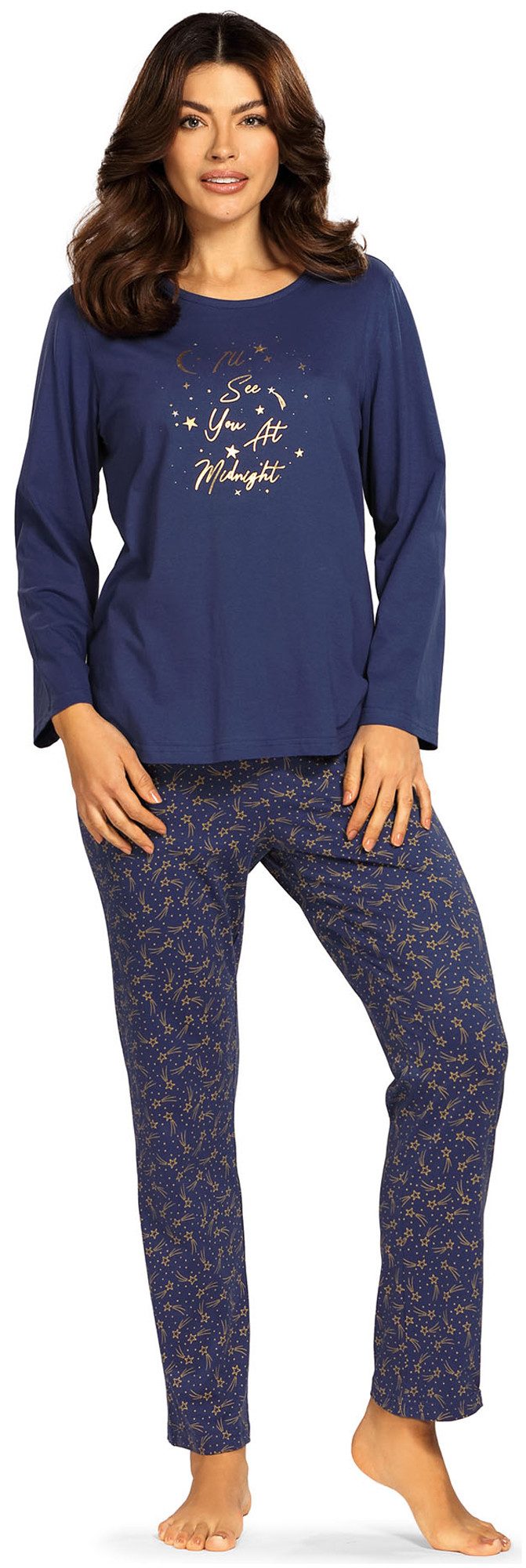 comtessa Schlafanzug Cosy Winter (Set, 2 tlg., 2-teilig) Damen Pyjama lang Langarm Baumwolle auch große Größen