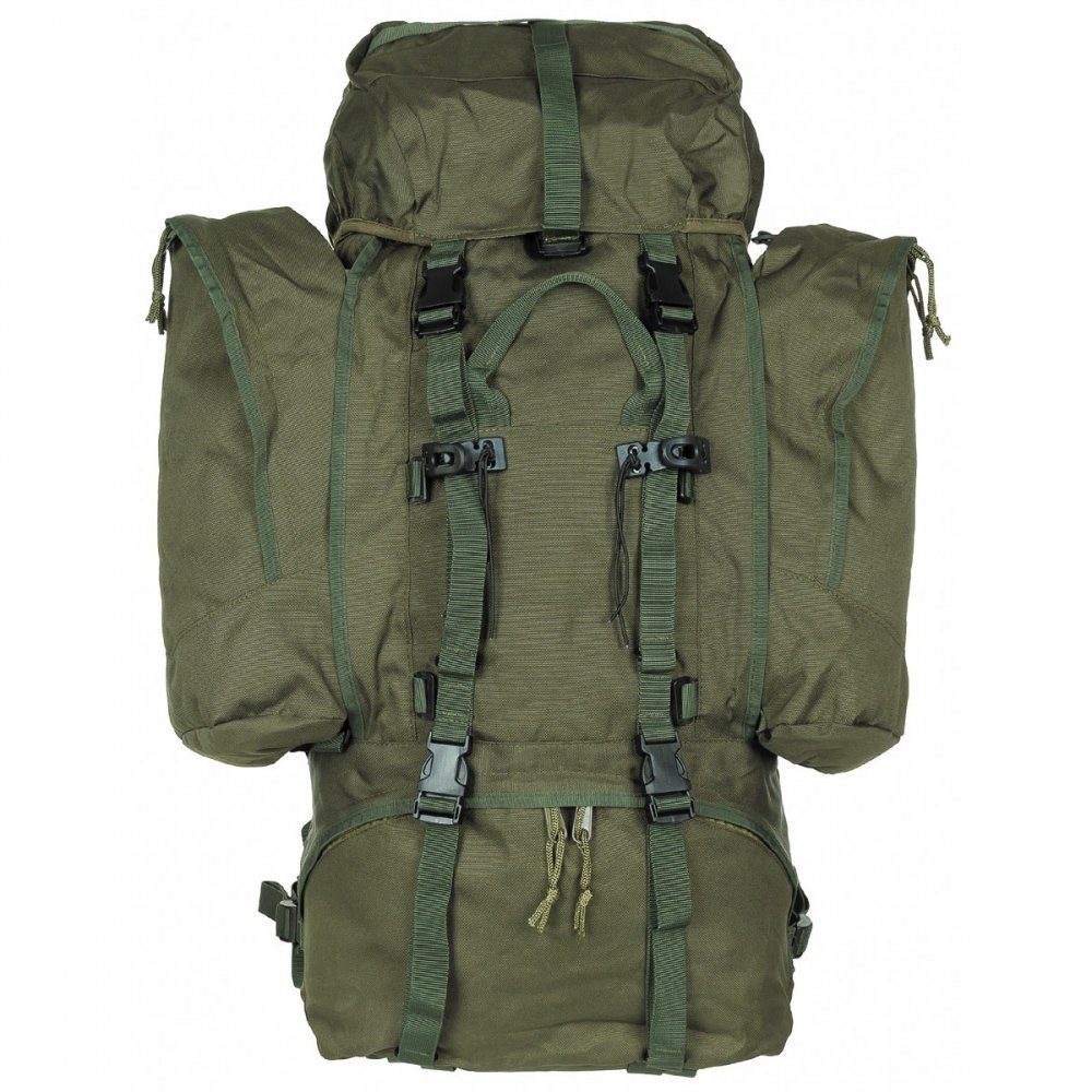 2 Alpin Seitentaschen Rucksack, Trekkingrucksack abnehmbare oliv, MFH 110,