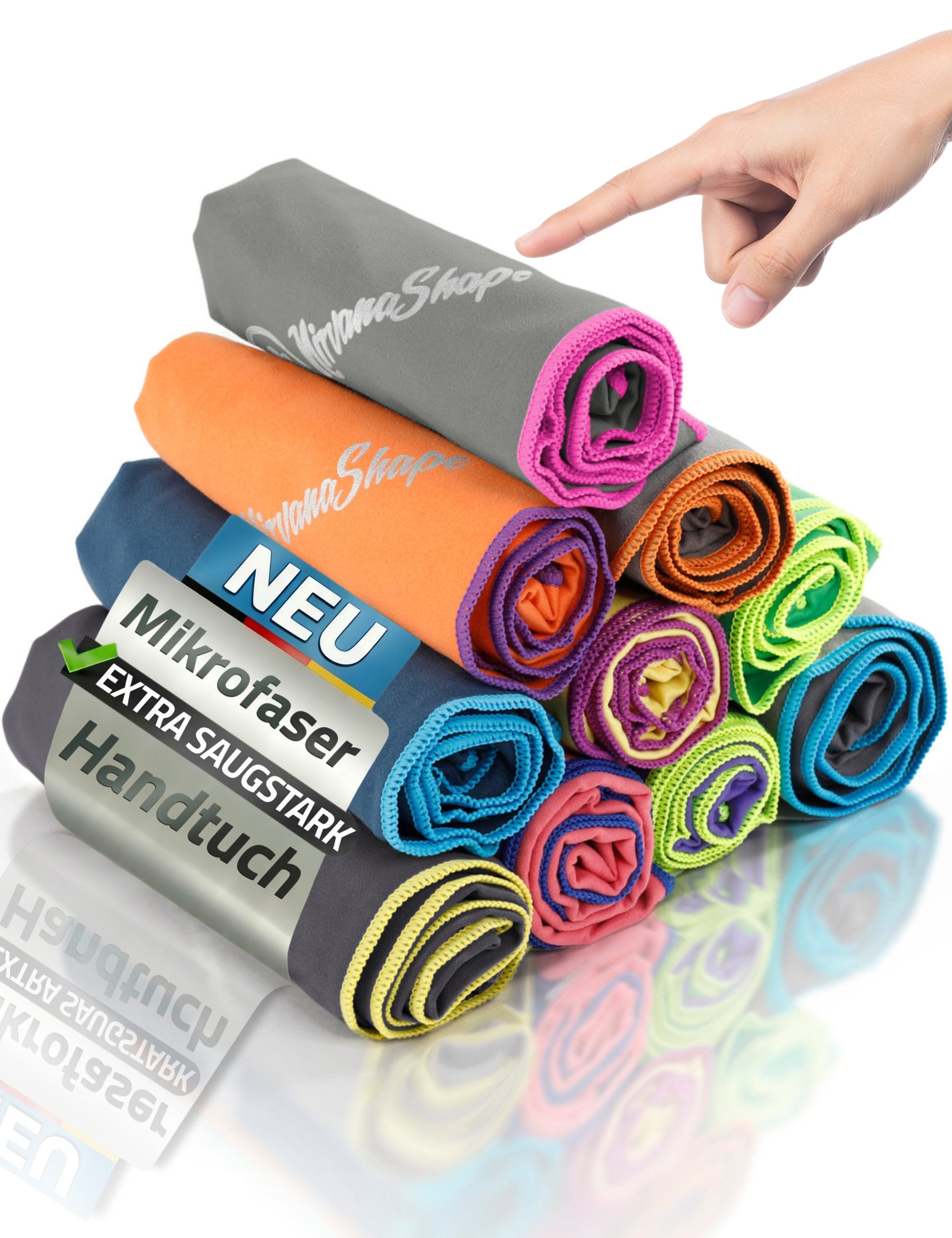NirvanaShape Sporthandtuch Mikrofaser Handtuch, Badehandtuch, Reisehandtuch, Sporthandtuch, saugfähig, leicht, schnelltrocknend, für Reisen, Fitness, Yoga, Sauna