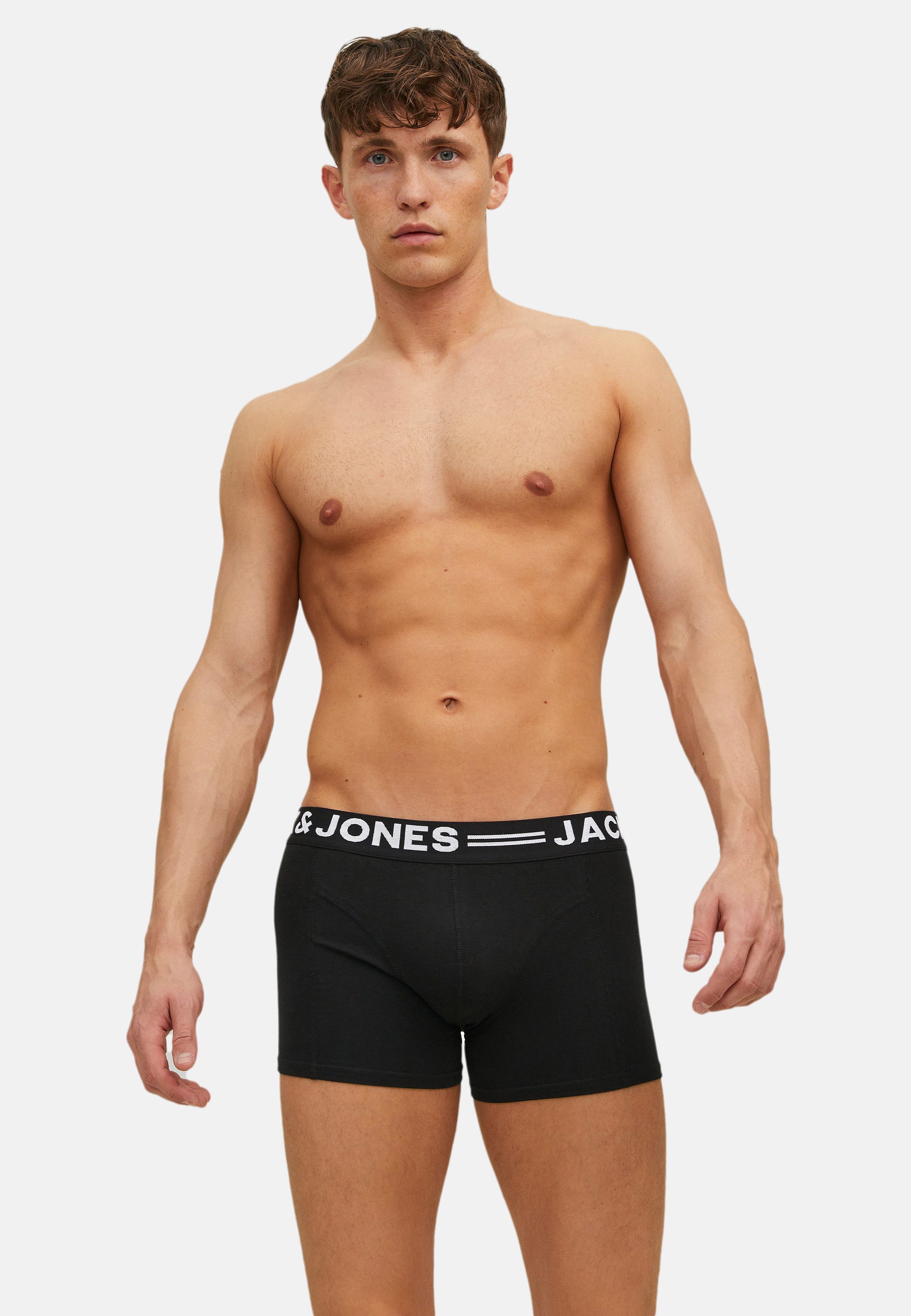 Jack & Jones Retro Boxer 6er Pack Sense (Spar-Set, 6-St) Retro Short / Pant - Baumwolle - ohne Eingriff - Atmungsaktiv