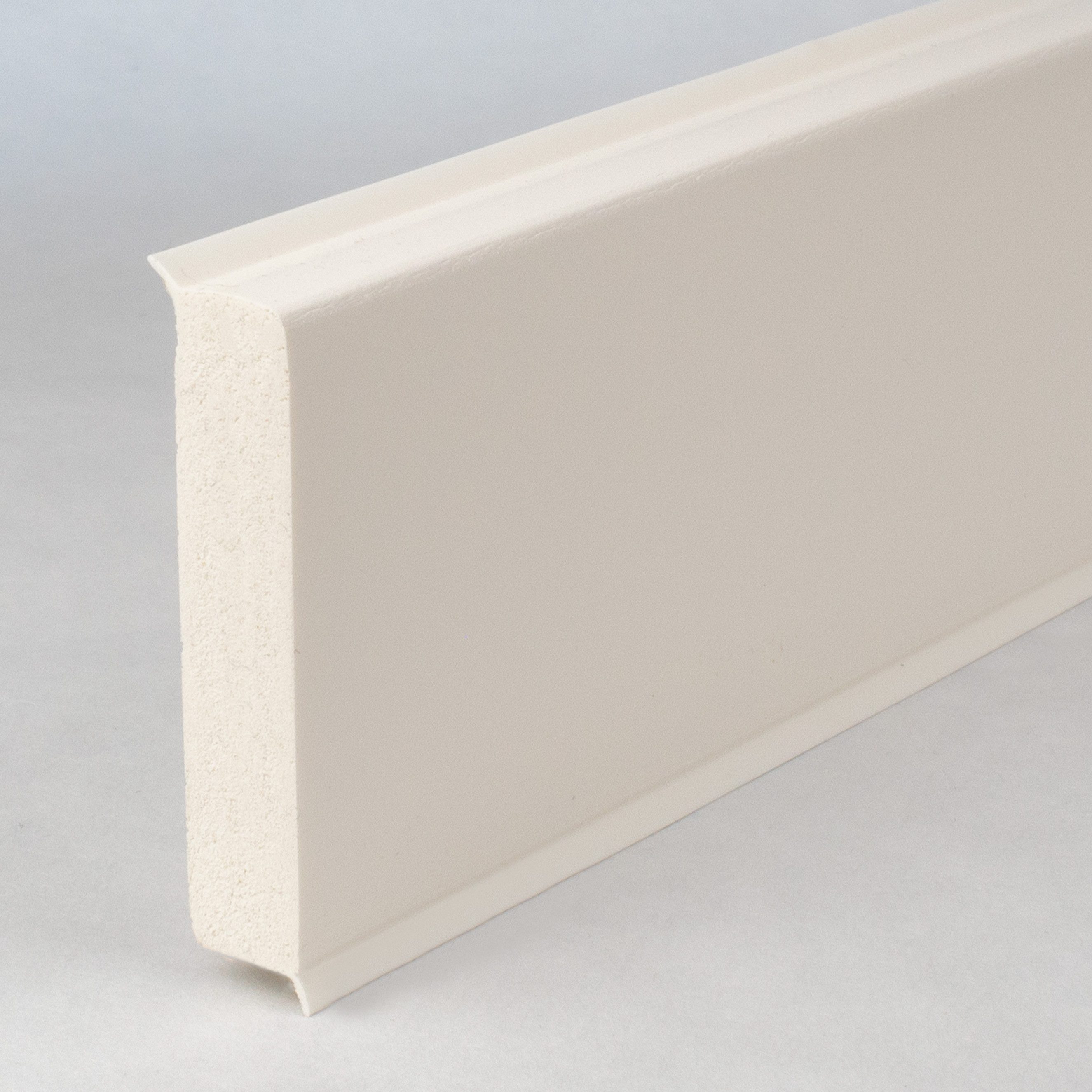 PROVISTON Sockelleiste Hartschaum PVC, 12 x 60 x 2500 mm, Weiß, Kunststoff Fußleiste