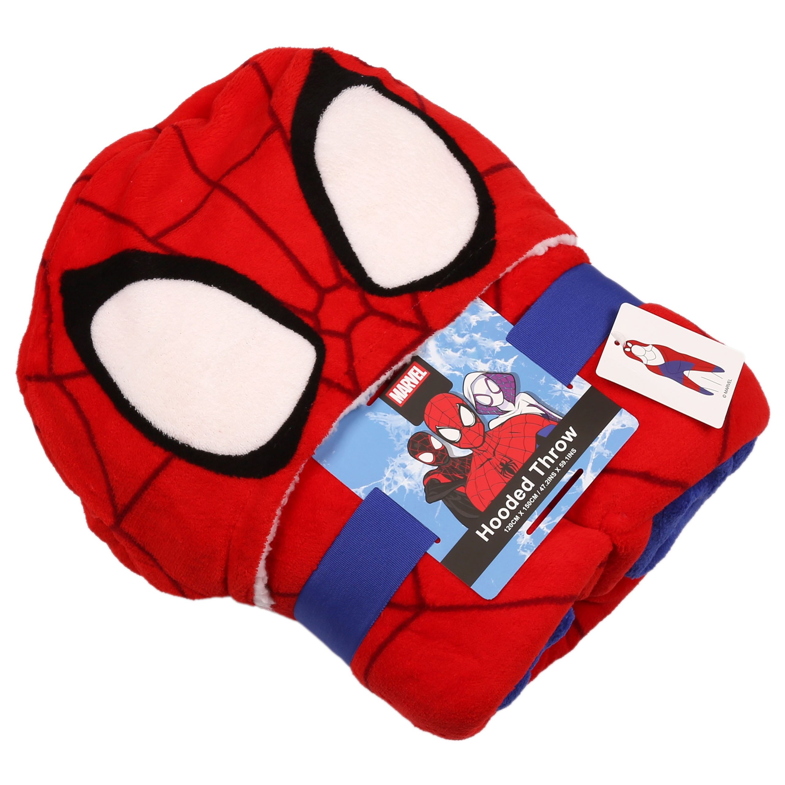 MARVEL Weihnachtspullover MARVEL Spider-Man warme Kapuzendecke SHERPA für Jungen 120x150 cm
