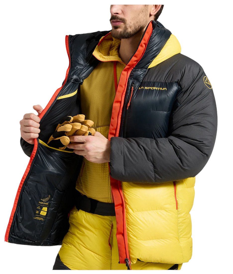 La Sportiva Winterjacke Olympus Tech Down Parka (Bergsteigen, Wärmeisolierung) schwarz/gelb