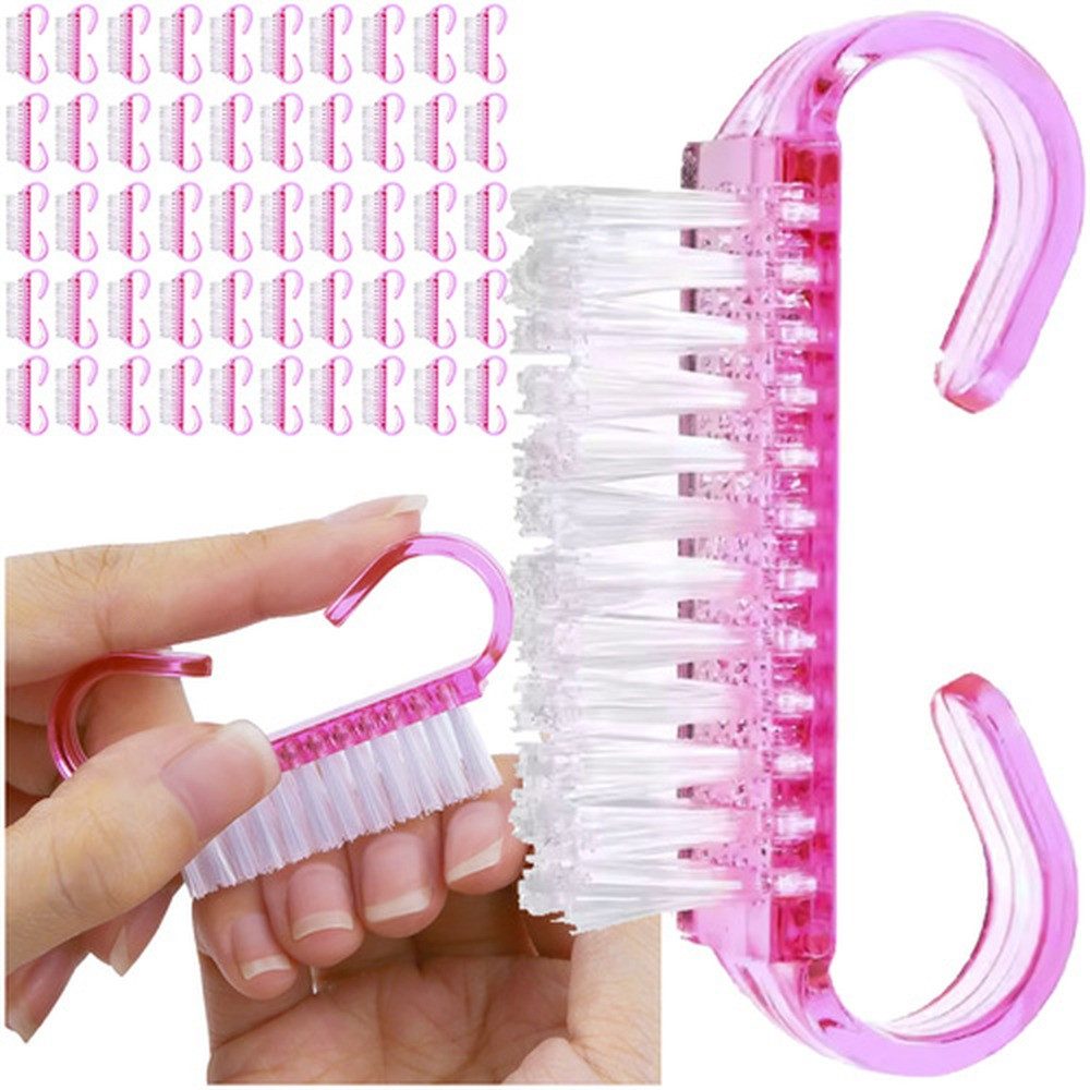 soulima Maniküre-Pediküre-Set Manikürebürste Nagelstyling, 50-tlg., Einwegpinsel, Helle, weiße Borsten ermöglichen eine klare Sauberkeitskontrolle