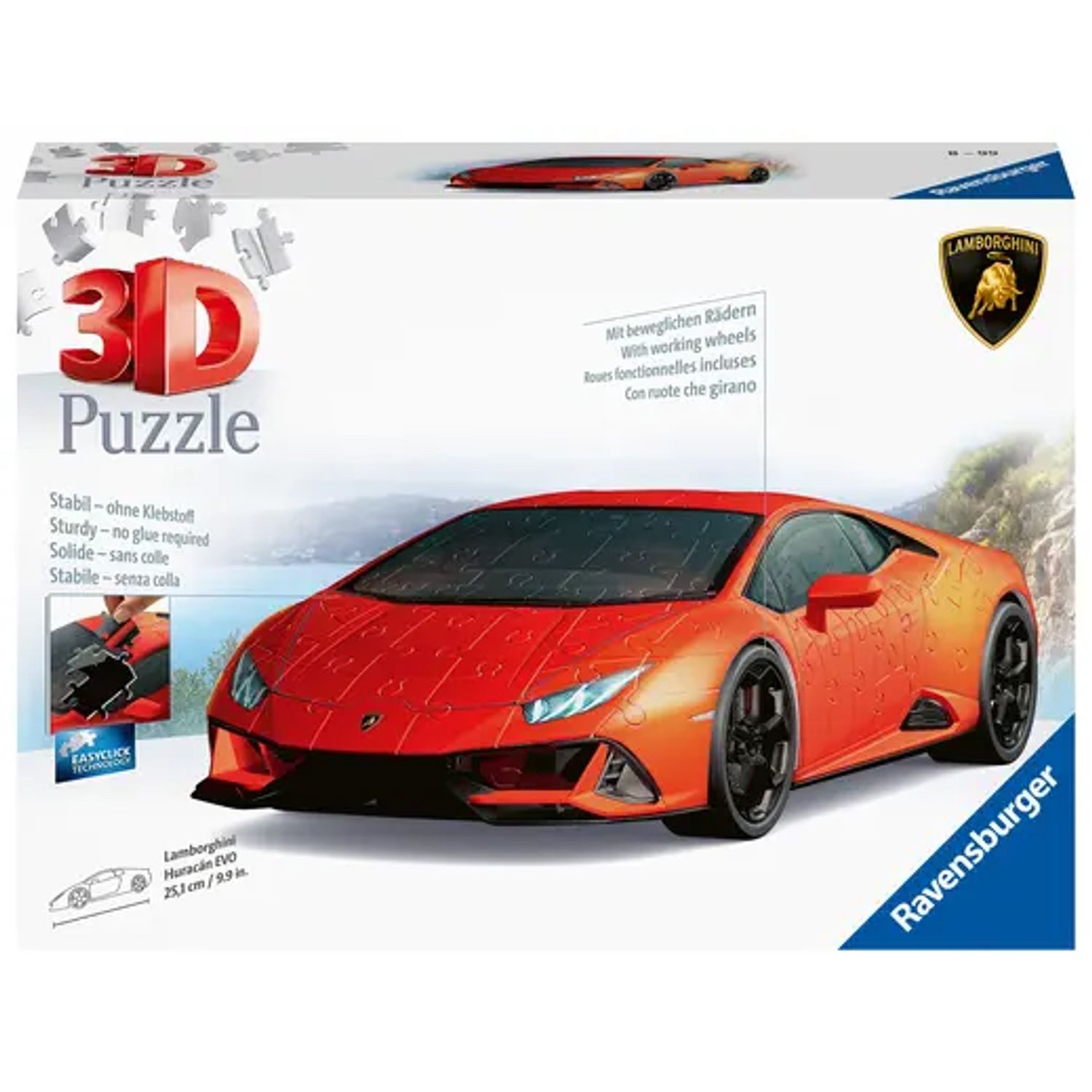 Ravensburger Puzzle Ravensburger 3D Puzzle Lamborghini Huracán EVO 11238 - Das berühmte..., 199 Puzzleteile