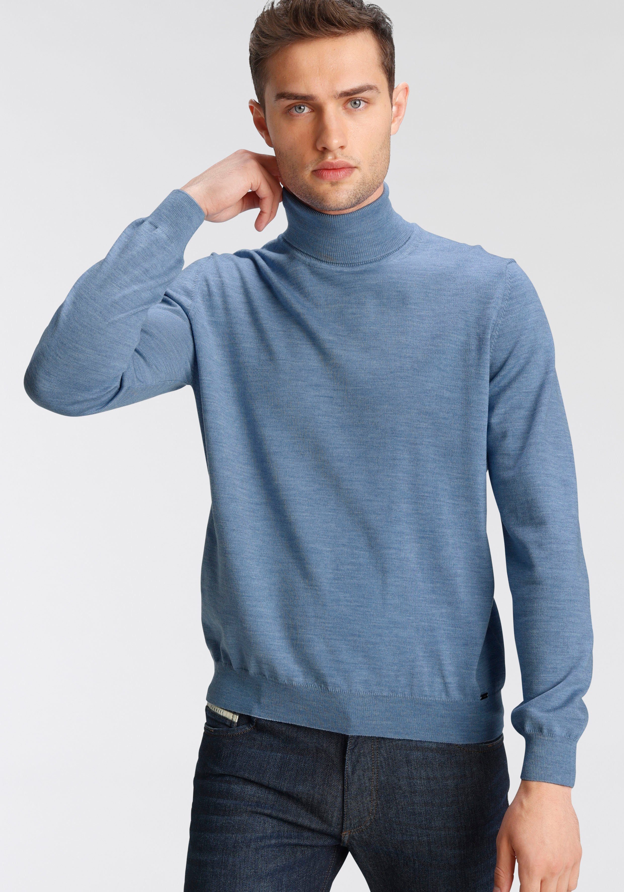 moderne Form schlanke weicher in Modern-fit/ Rollkragenpullover Feinstrickqualität, OLYMP