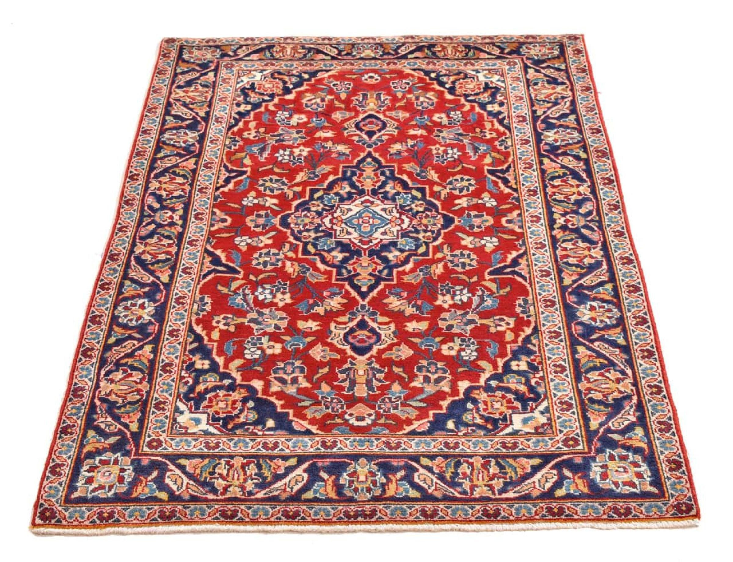 Nain Trading Orientteppich Keshan 97x154 Handgeknüpfter Orientteppich / Perserteppich, rechteckig, Höhe: 12 mm