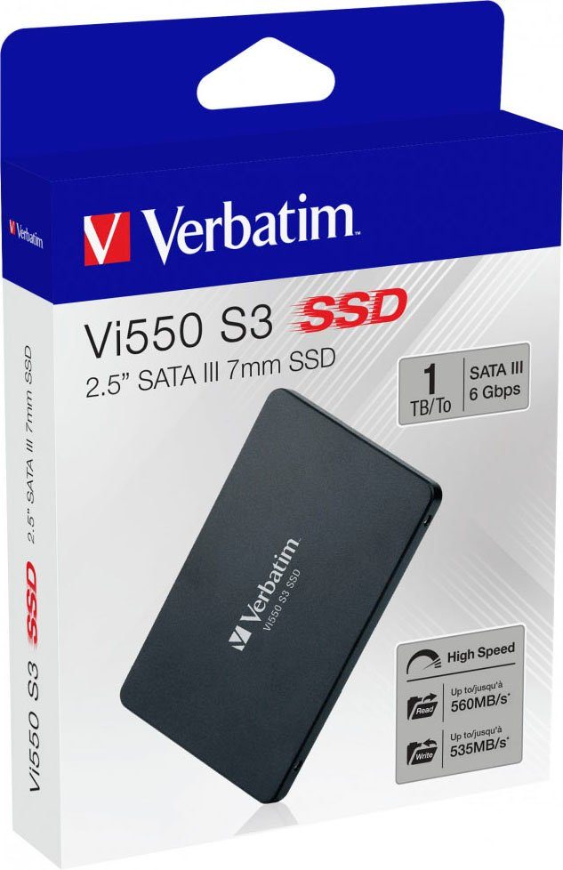 TB) Lesegeschwindigkeit, SSD Schreibgeschwindigkeit 2,5" (1 interne S3 535 MB/S 560 Vi550 MB/S Verbatim