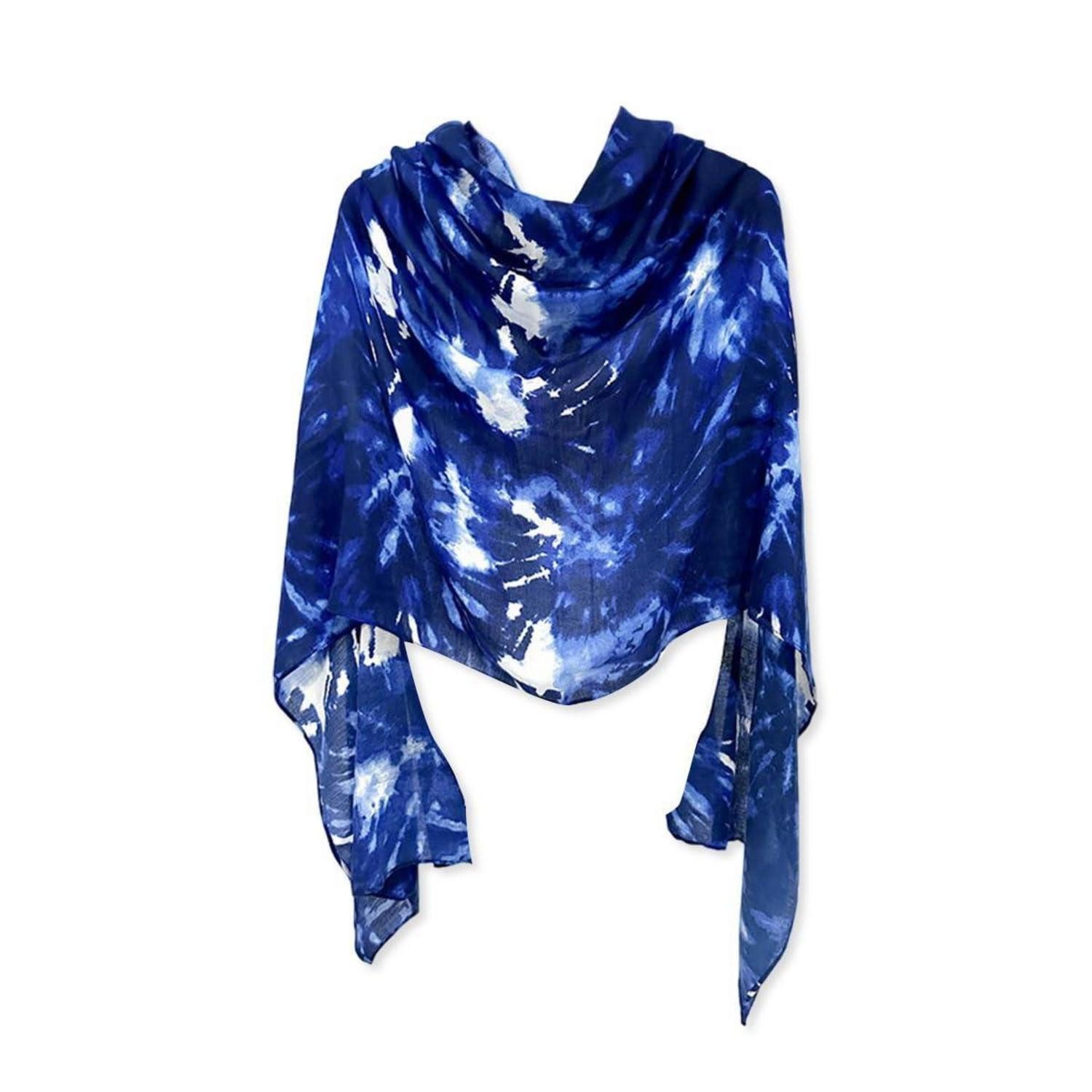 LuxusKollektion Schal Schal Damen Fischgrät Blau Blume Schmetterling Gedruckt, (1-St)