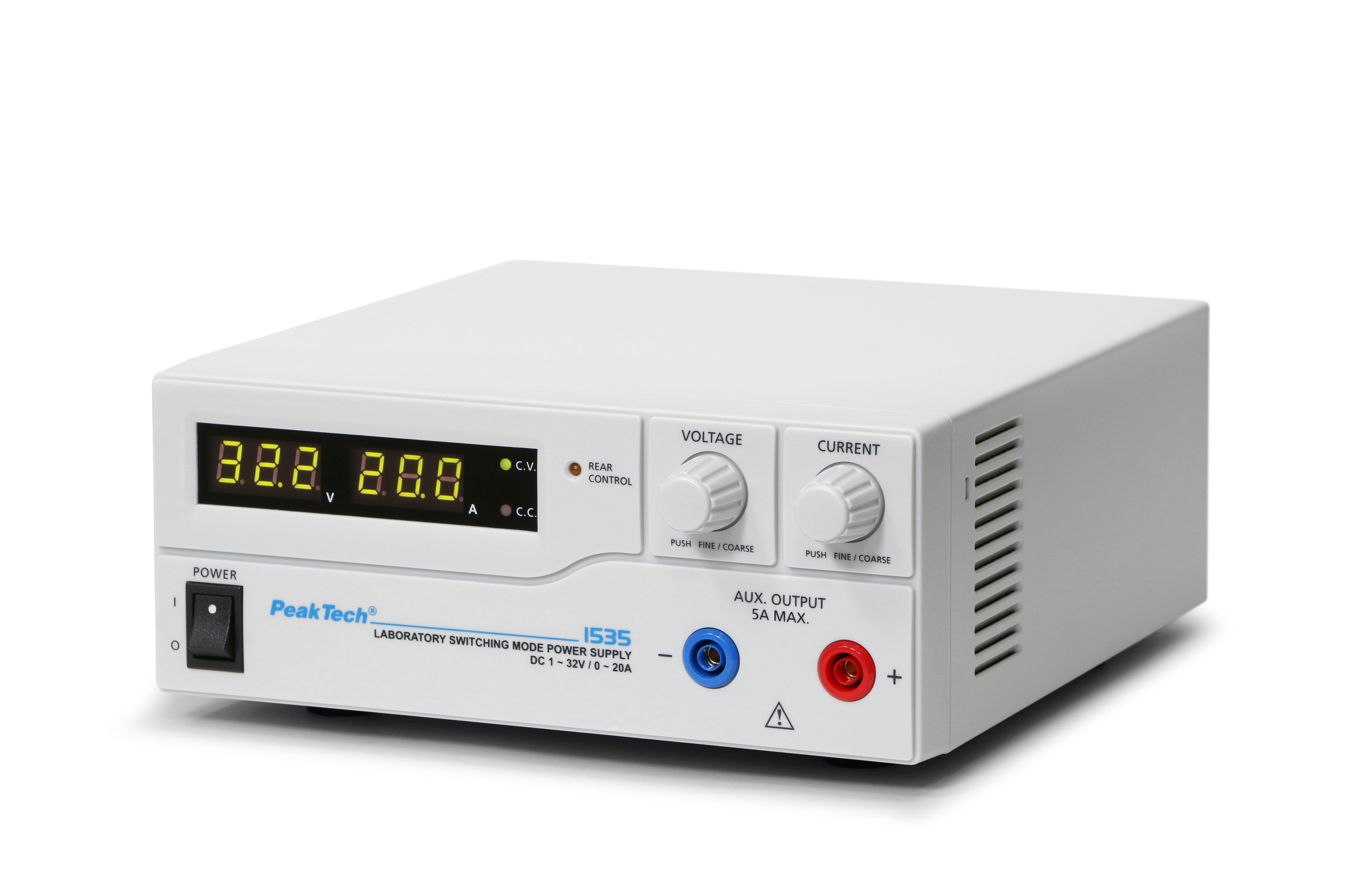 PeakTech Labornetzteil 1-32V / 0-20A DC – Labornetzgerät Labor-Netzteil