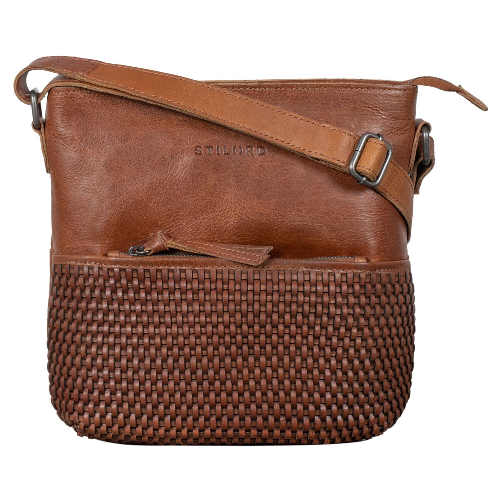 Handtasche "Liz" Damentasche geflochtenes Leder