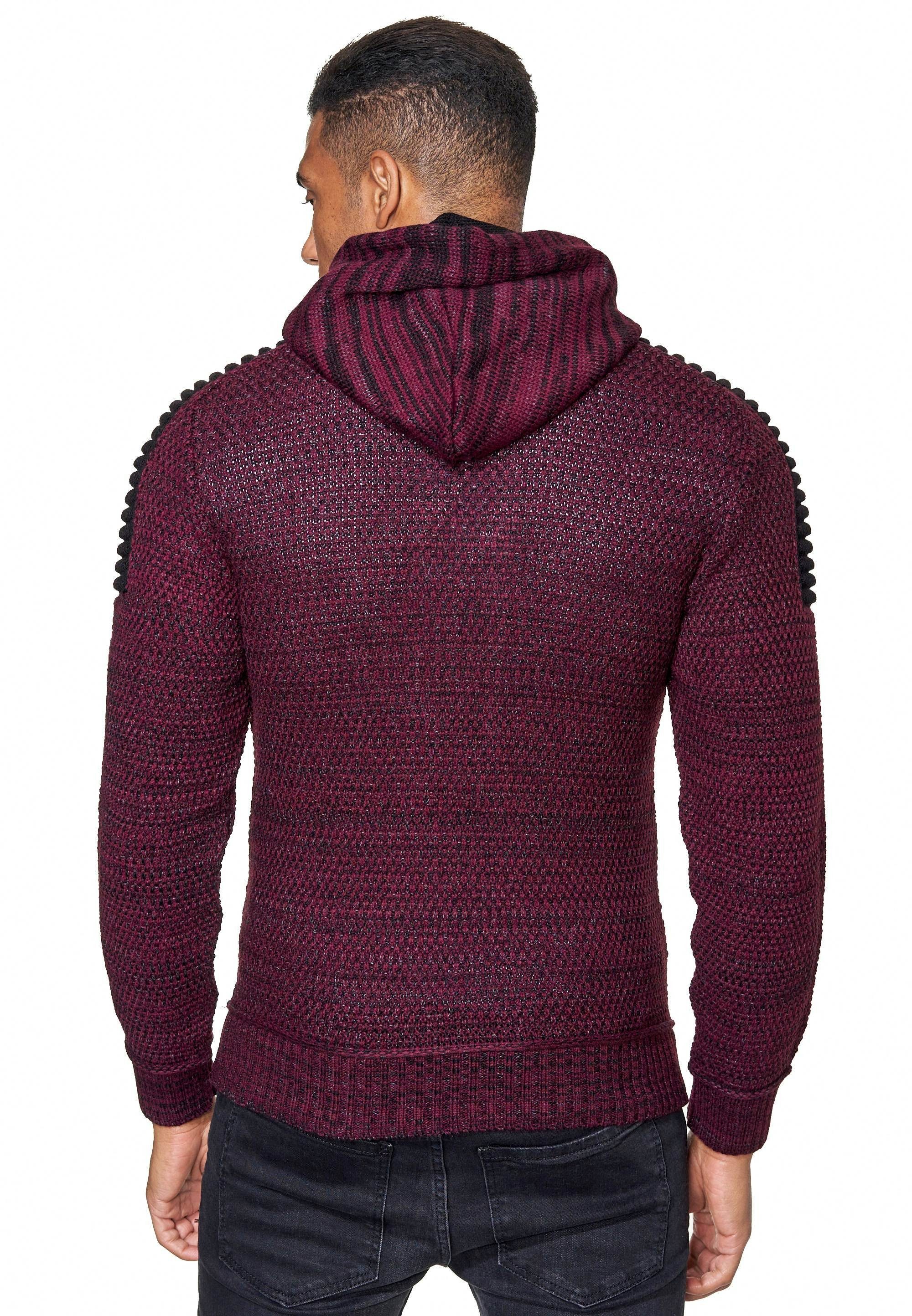 Kapuzensweatshirt Rusty Reißverschluss weinrot mit praktischem Neal Knitwear